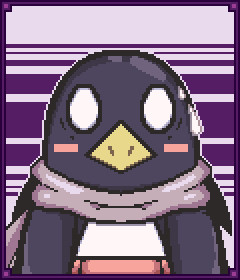 Pixel art of a Prinny, from the Disgaea Series. Used for Character Selection in M.U.G.E.N.- An old PC fighting game engine he was coded for.