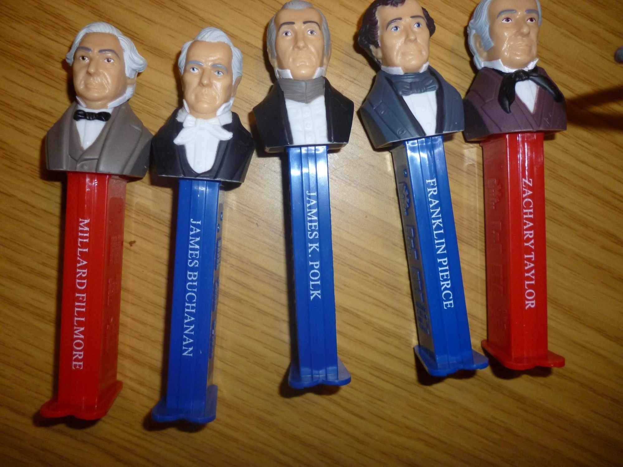 Pez Dispensers of the Presidents Fillmore, Buchanan, Polk, Pierce