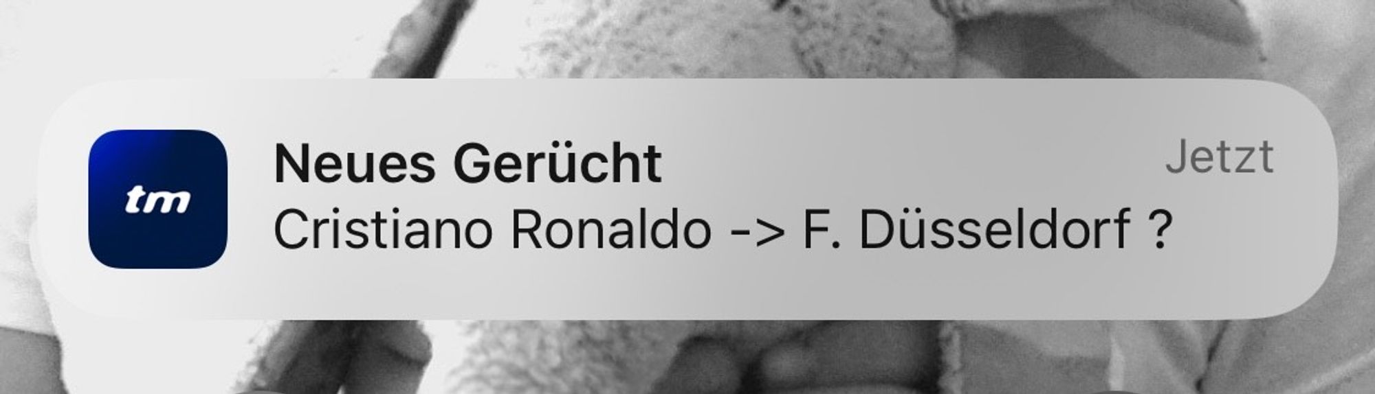 Screenshot Meldung TM News F95 - Gerüchte CR7 zu F95