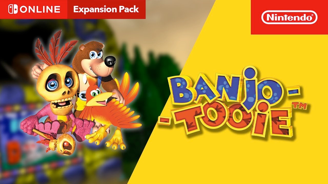 The YouTube thumbnail for the Nintendo Switch Online Banjo-Tooie trailer.