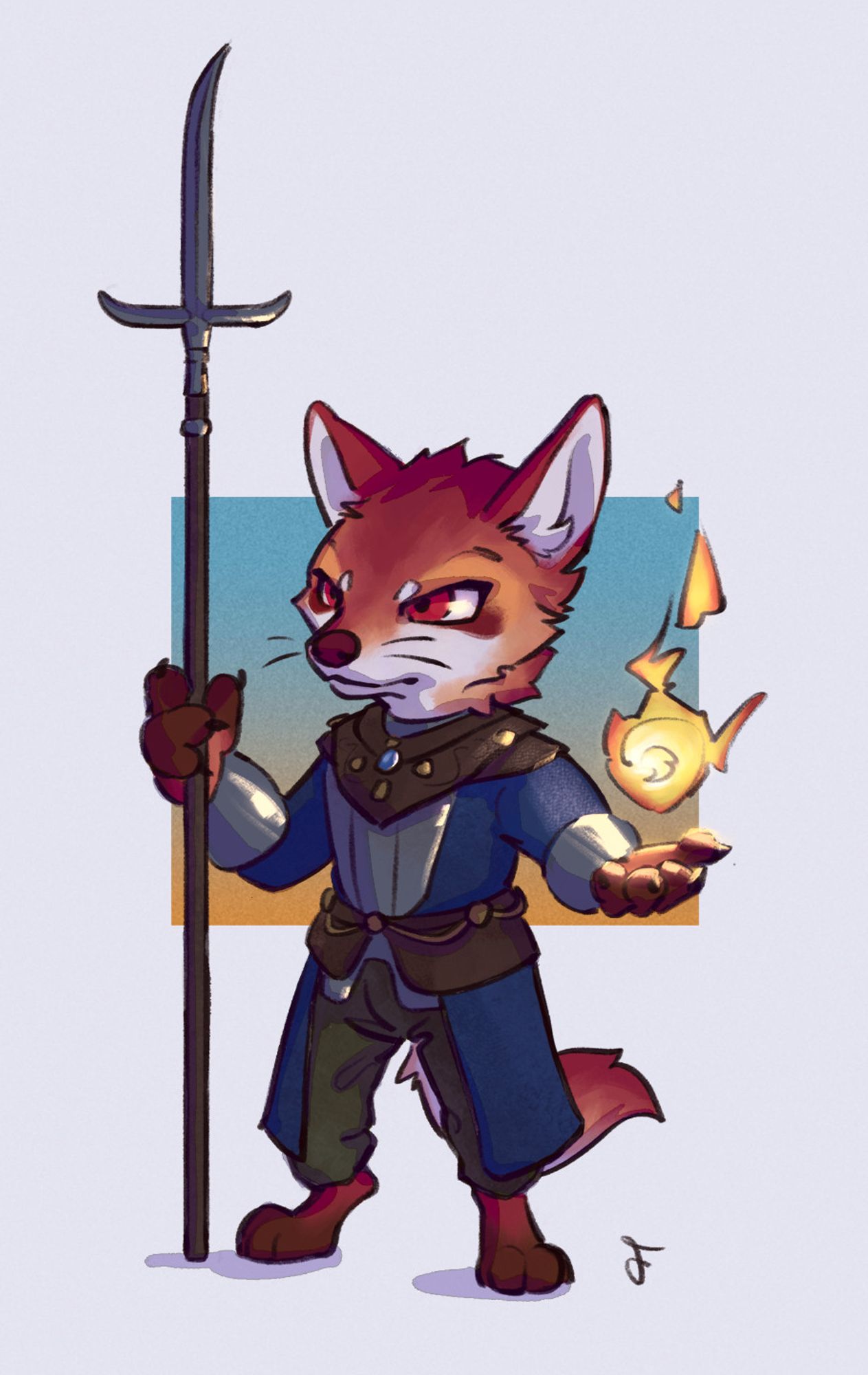 painting of a fox as a character from Eldenring