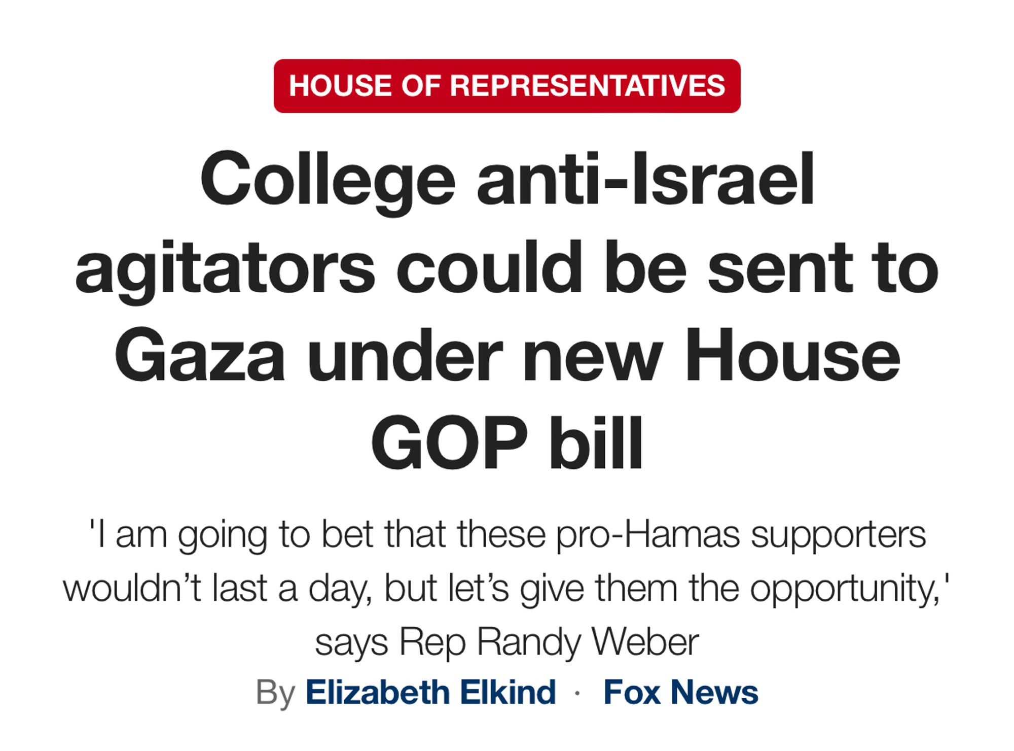 College anti-Israel agitators could be sent to Gaza under new House GOP bill