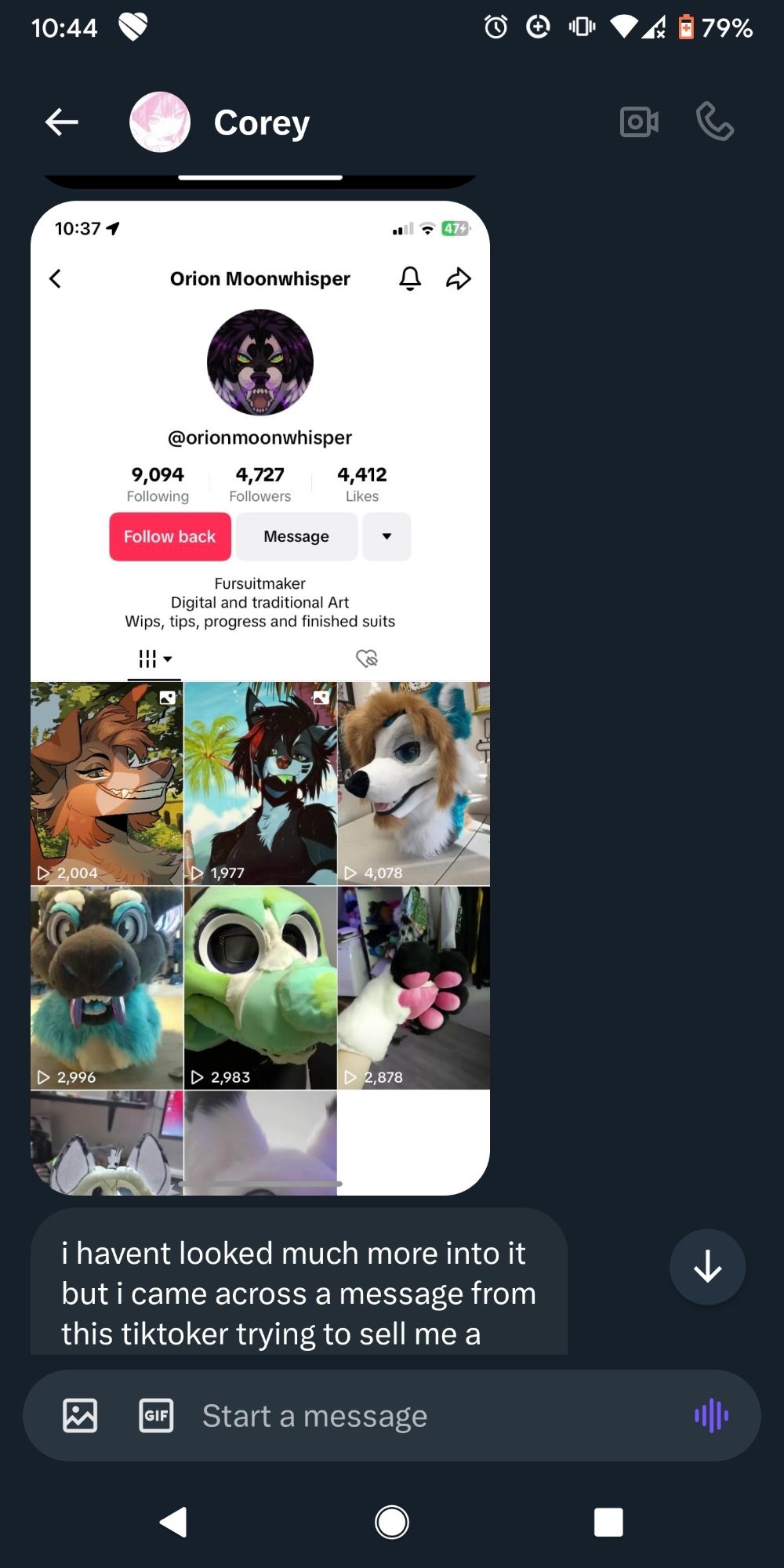 Scammer suit seller, Tzla was a suit made by me (Lion Paw Suits) for a private commissioner and is not for sale. OrionMoonWhispers (scam seller) stole my video off Twitter/blsky.