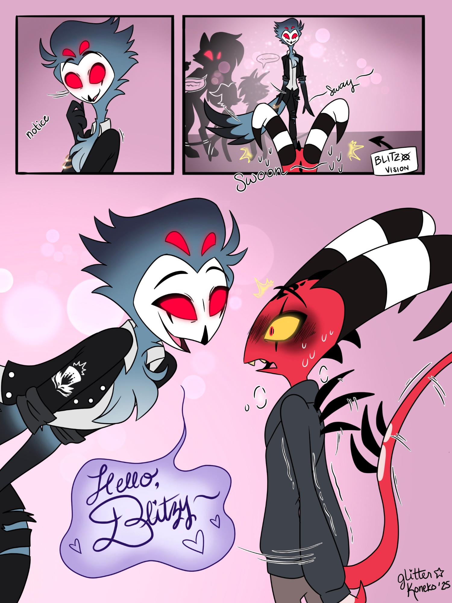 Stolas flirting with Blitz