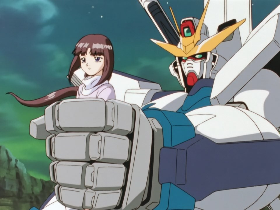 Gundam X holding Tiffa