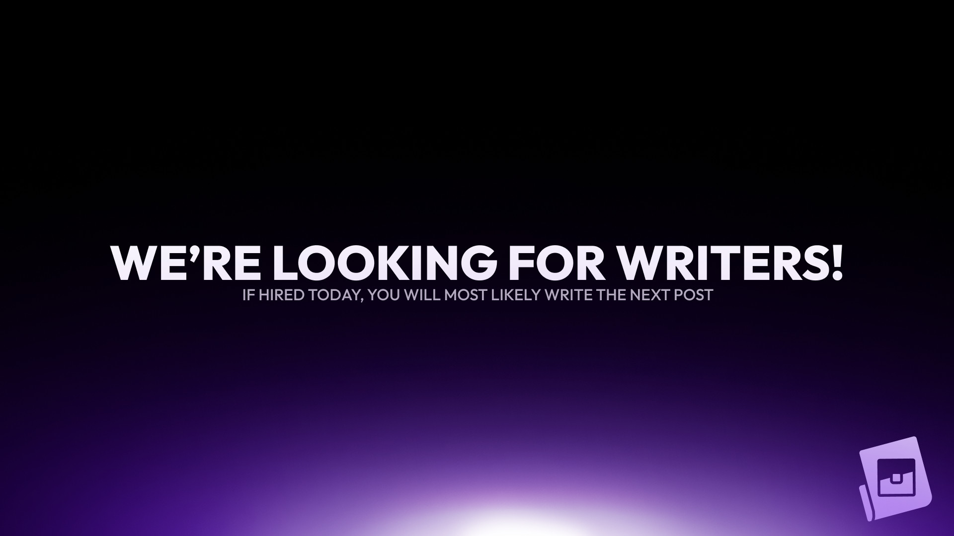 We're looking for writers!
Please DM this account if you wish to be a writer.
If "hired" today, you will most likely write the next post