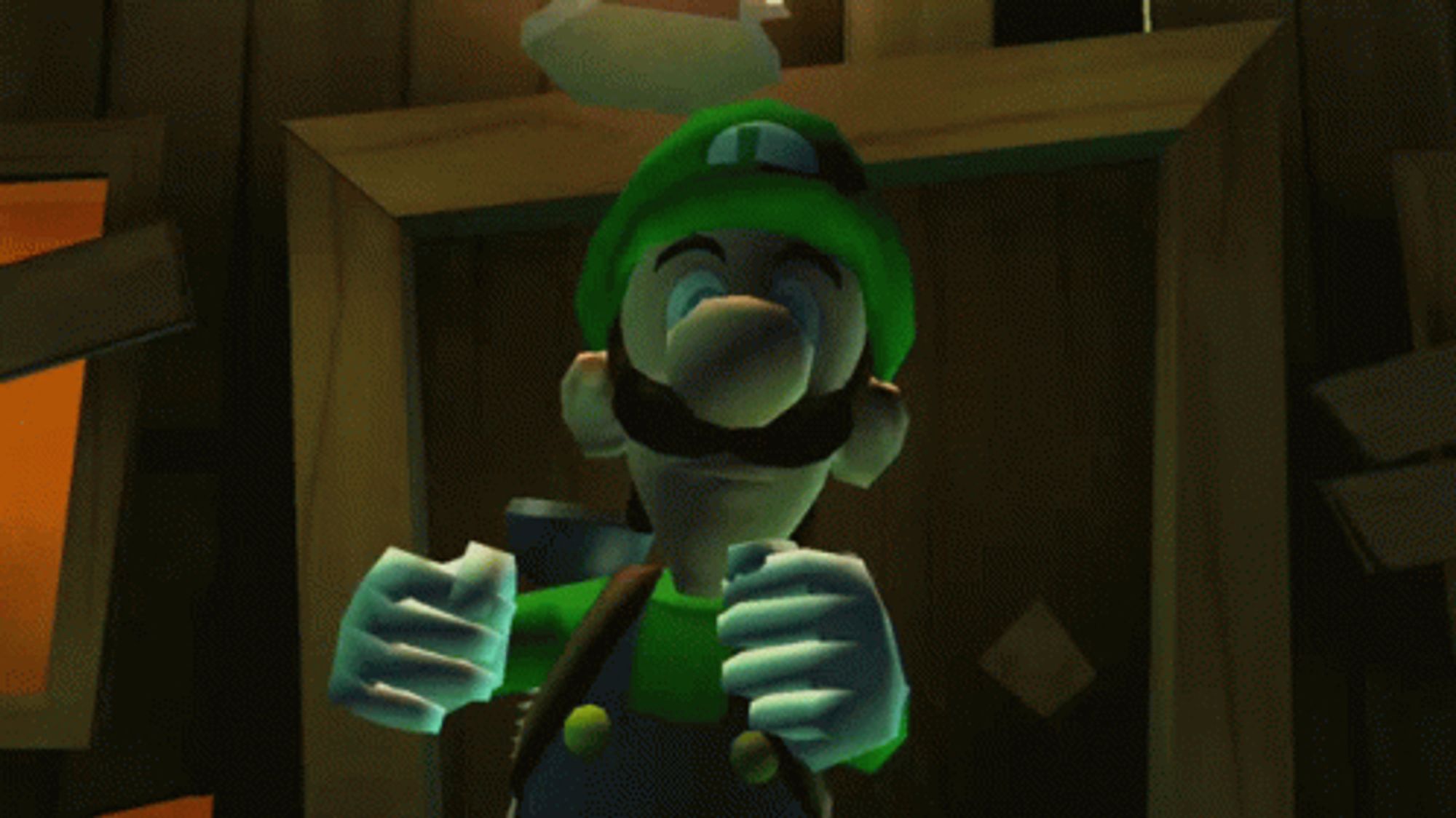 Luigi qui danse devant une maison hantée en feu !