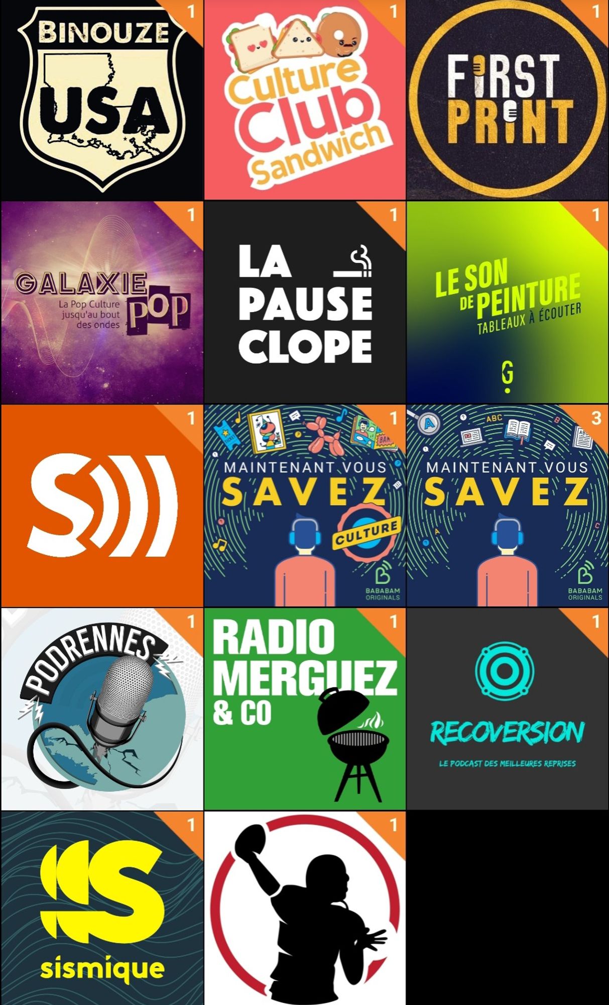 Capture d'écran de l'application Podcast addict