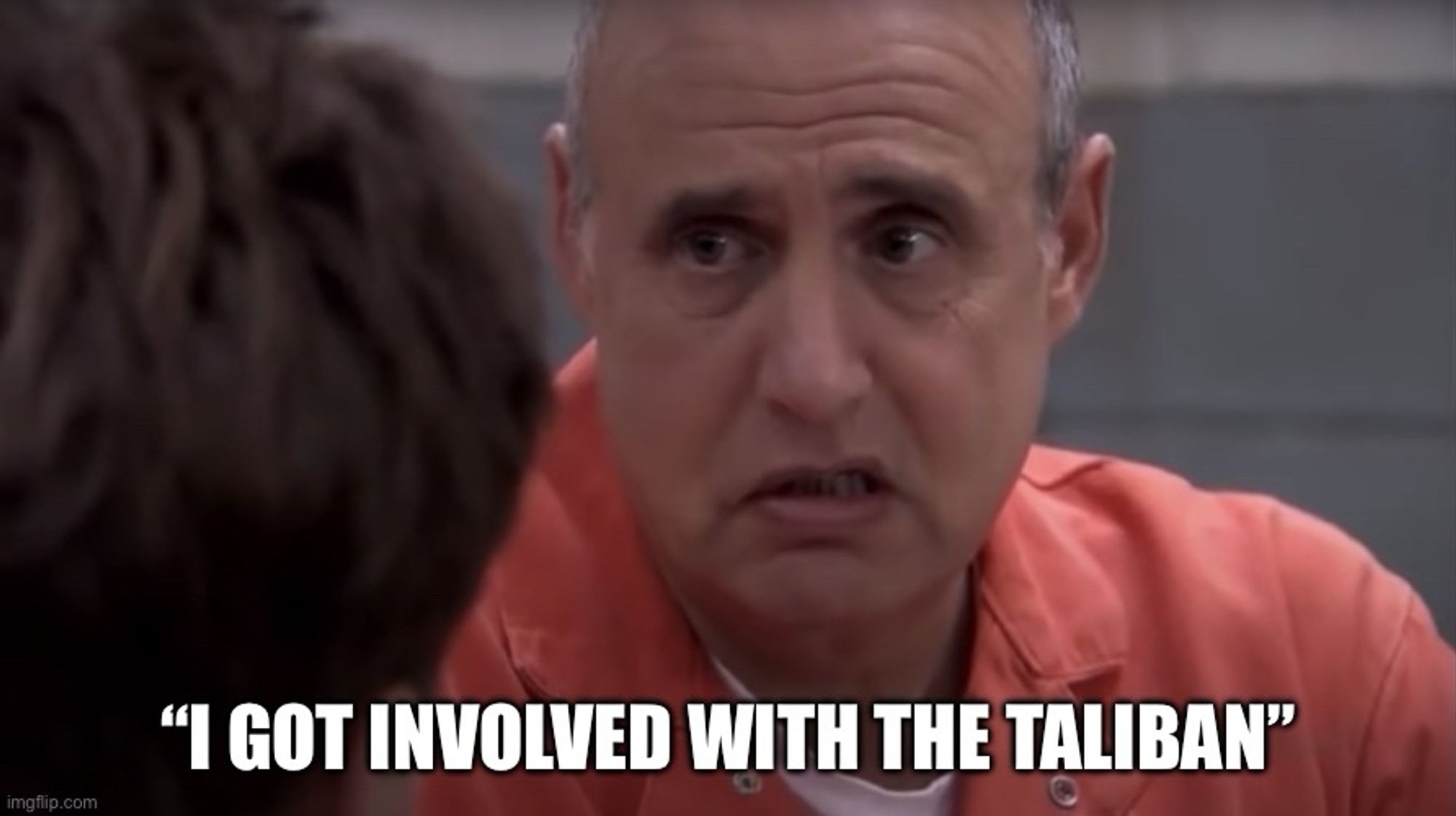 “I got involved with the Taliban” text on an image - arrested development meme template