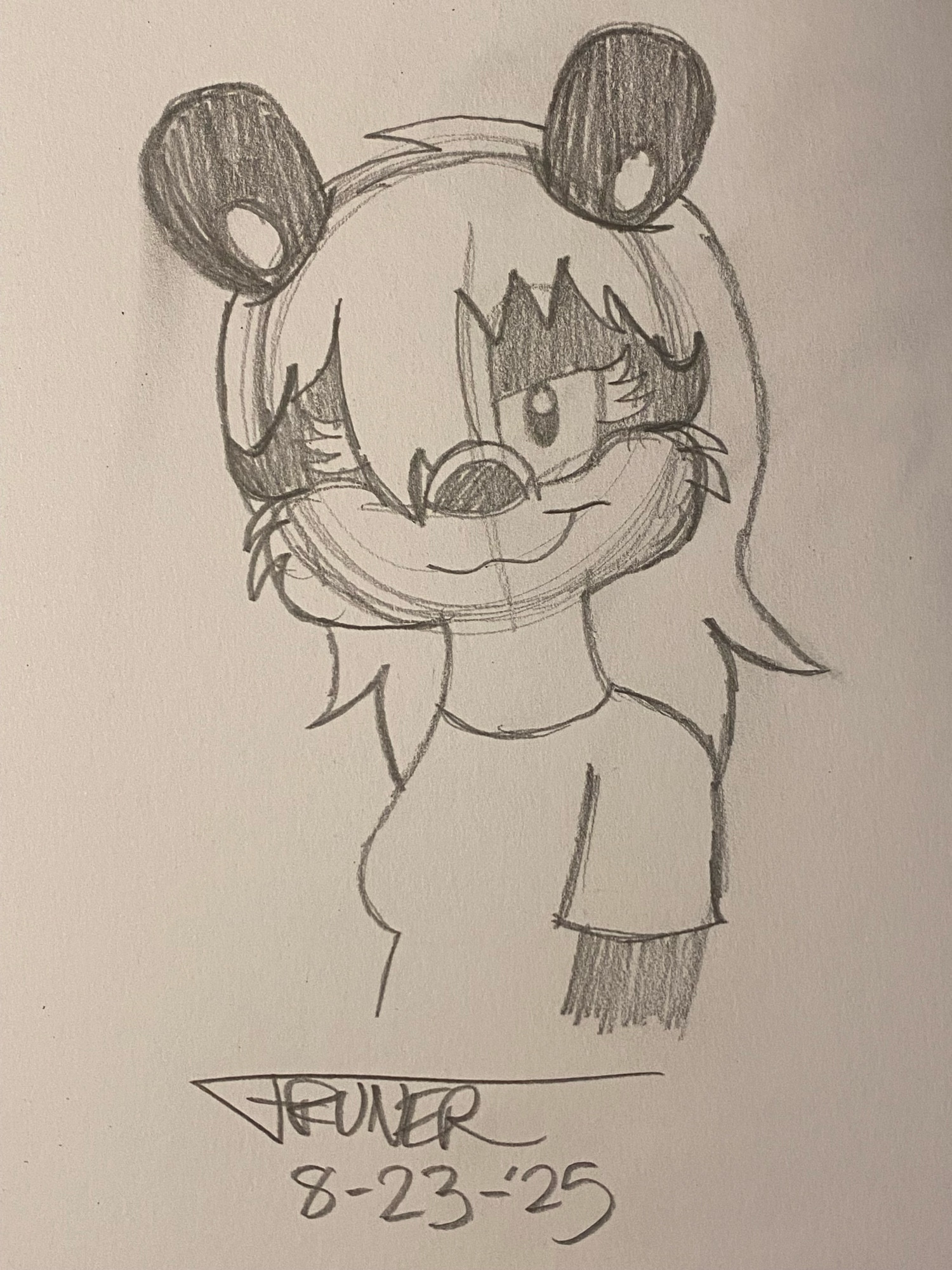 A pencil sketch of Jenny the skunk.