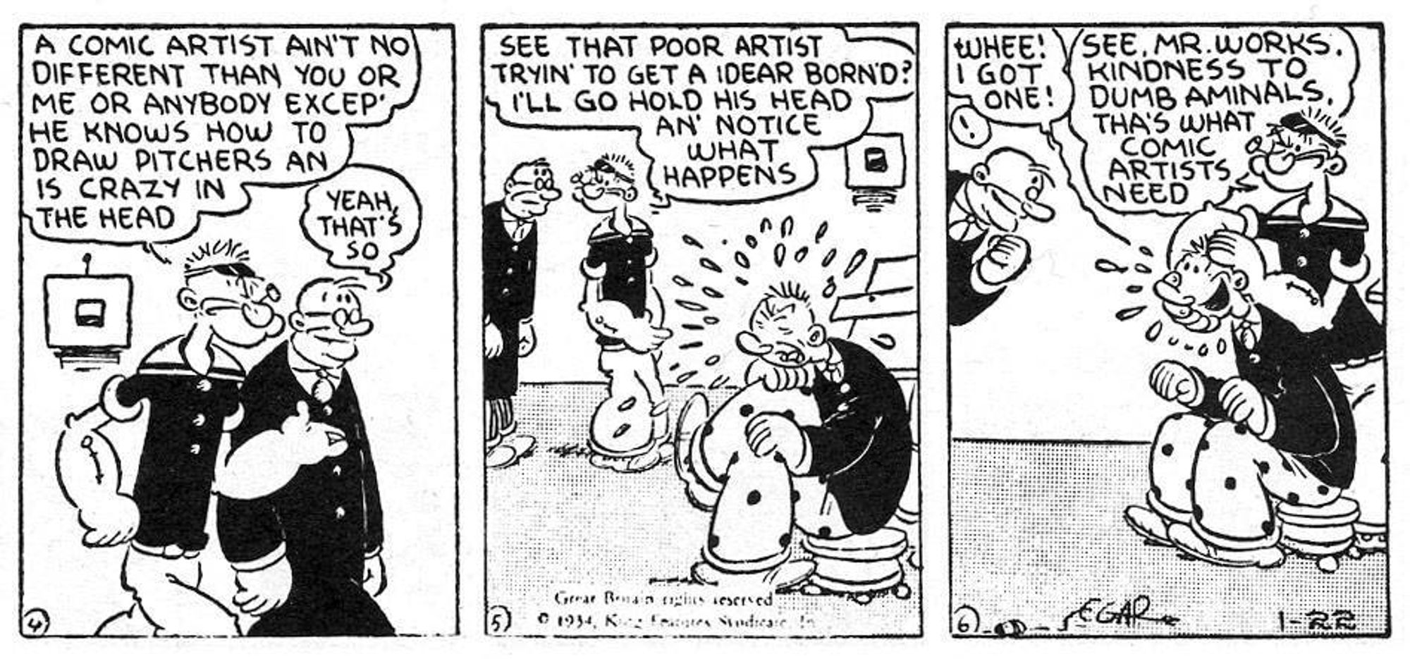 popeye explaining why artists are dumb and need to be coddled