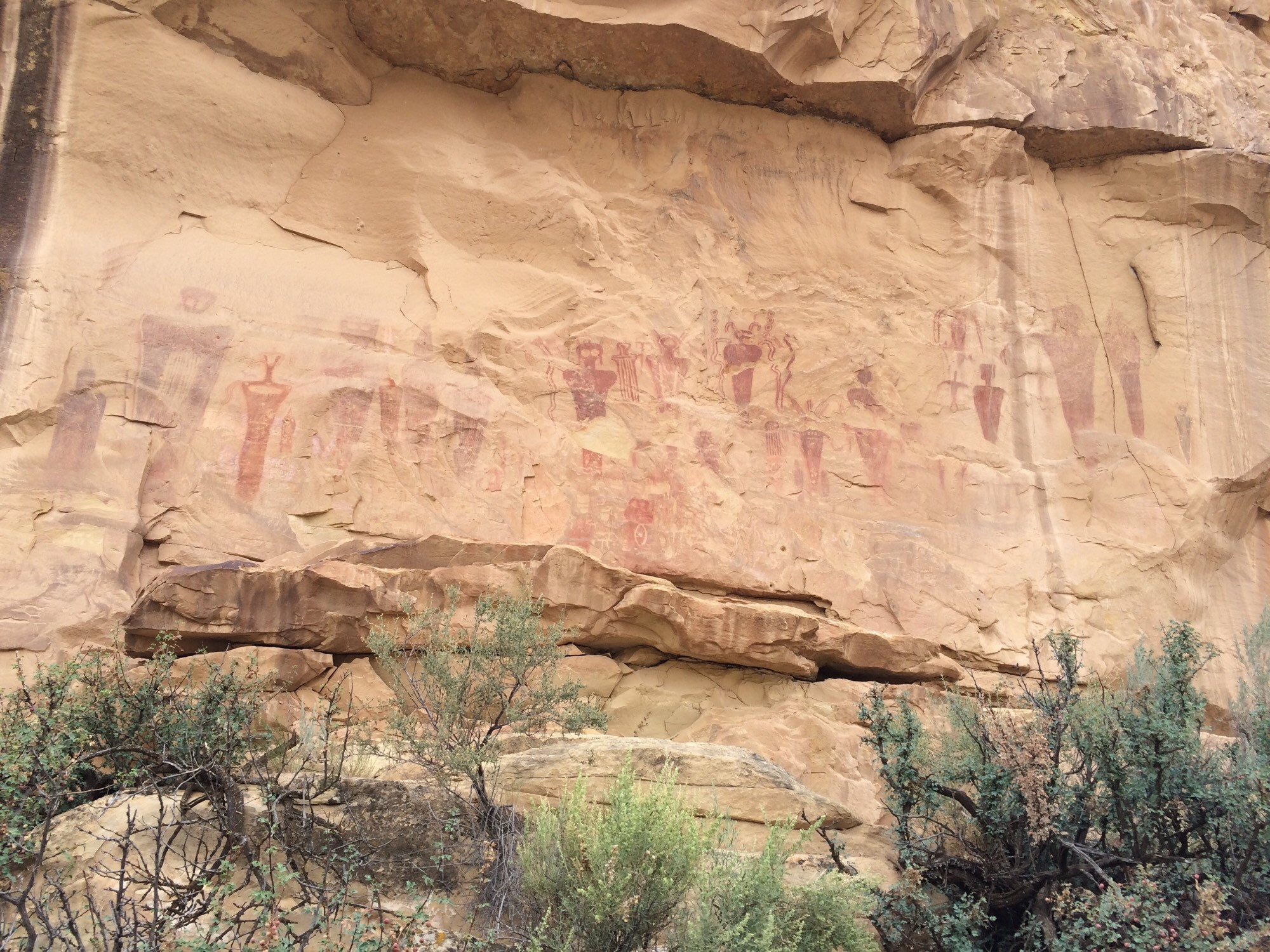 Red petroglyphs on a canyon wall thousands of years old. What do these images mean? No one alive is sure