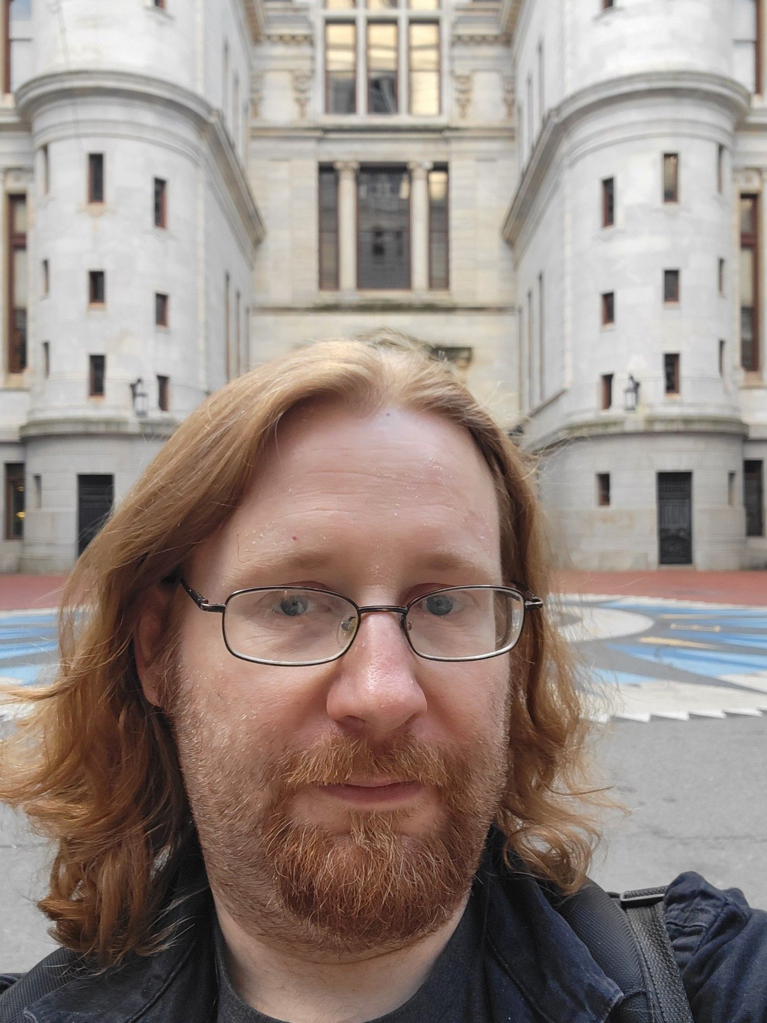 Selfie of me at the square in front of Philadelphia City Hall