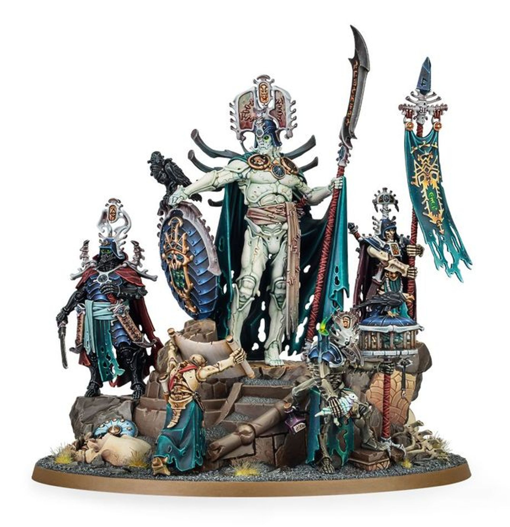 Katakros, Mortach of the Necropolis, and his retinue from Warhammer Age of Sigmar