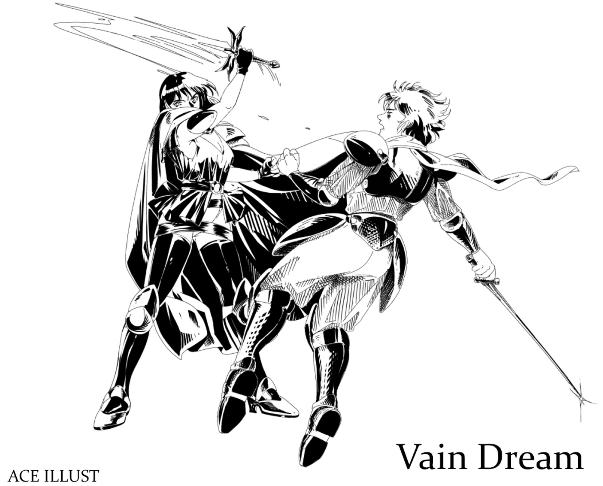 vain dream sketch pc98 game tris and thorn