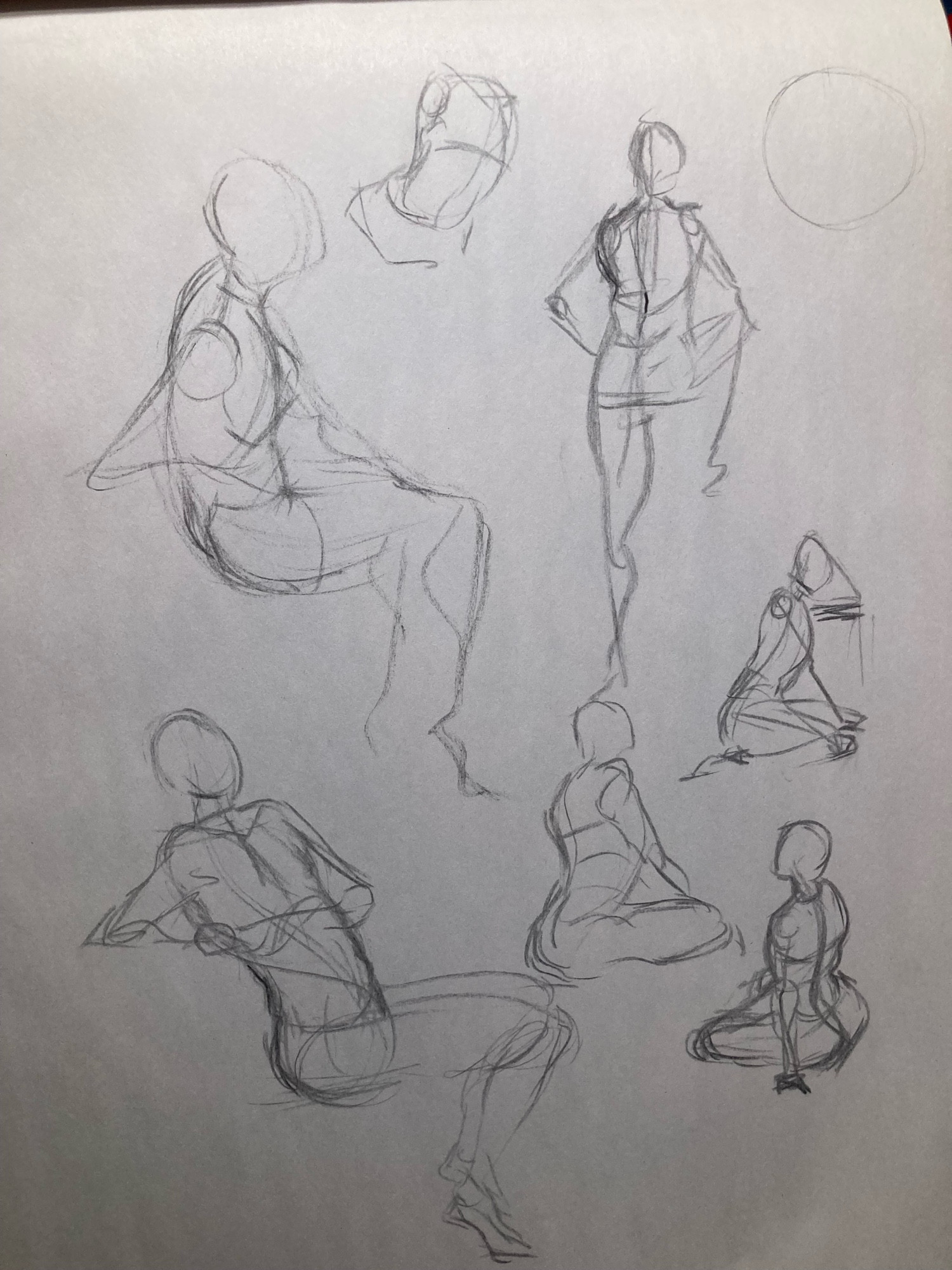 Gesture practice sketches 