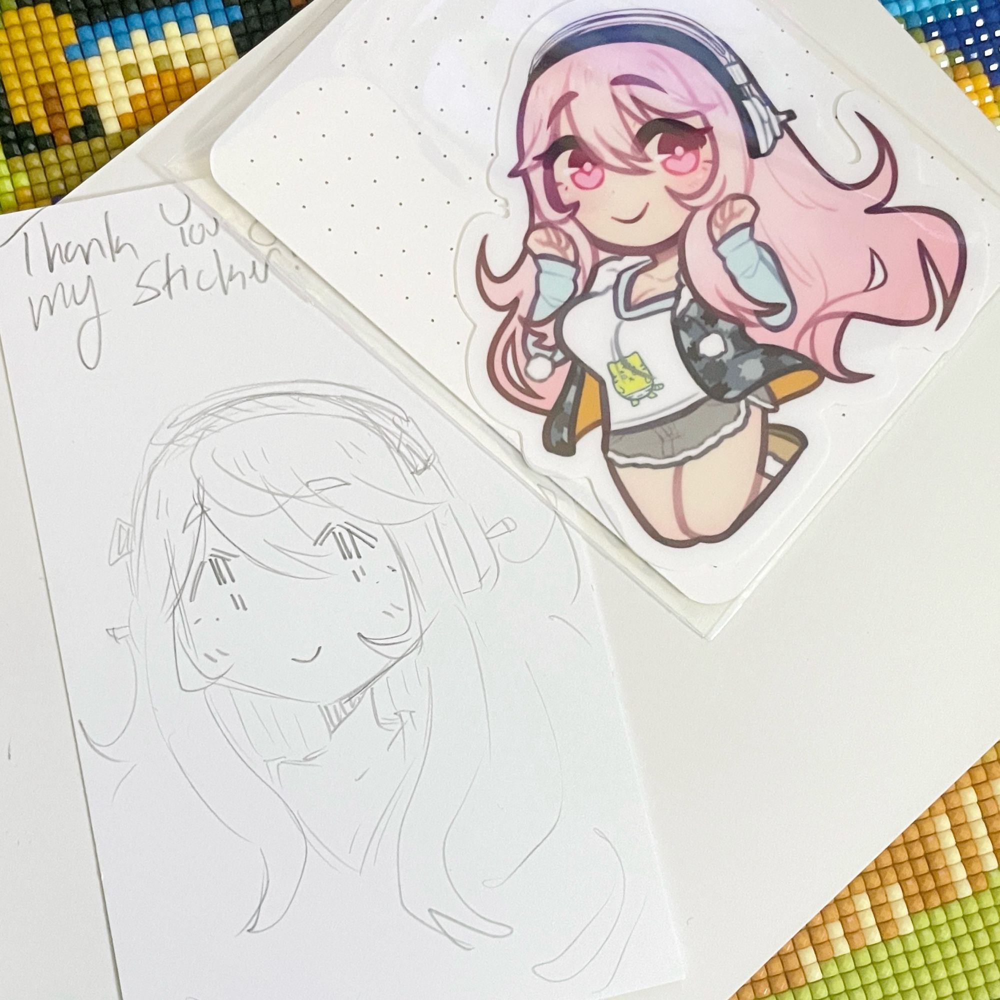 🎨 sketch of Super Sonico for an Etsy order