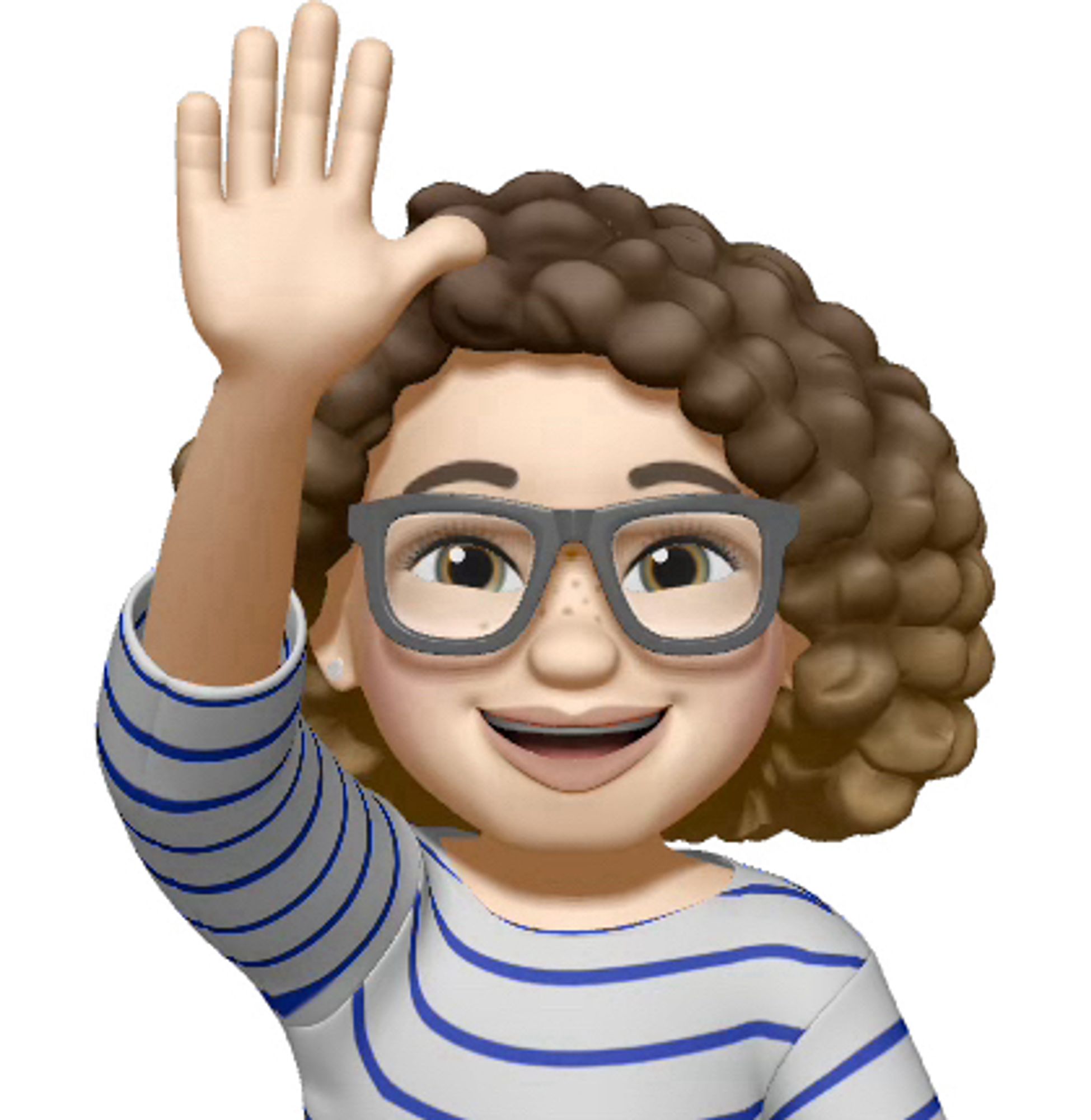 Memoji, dass die Hand hebt.