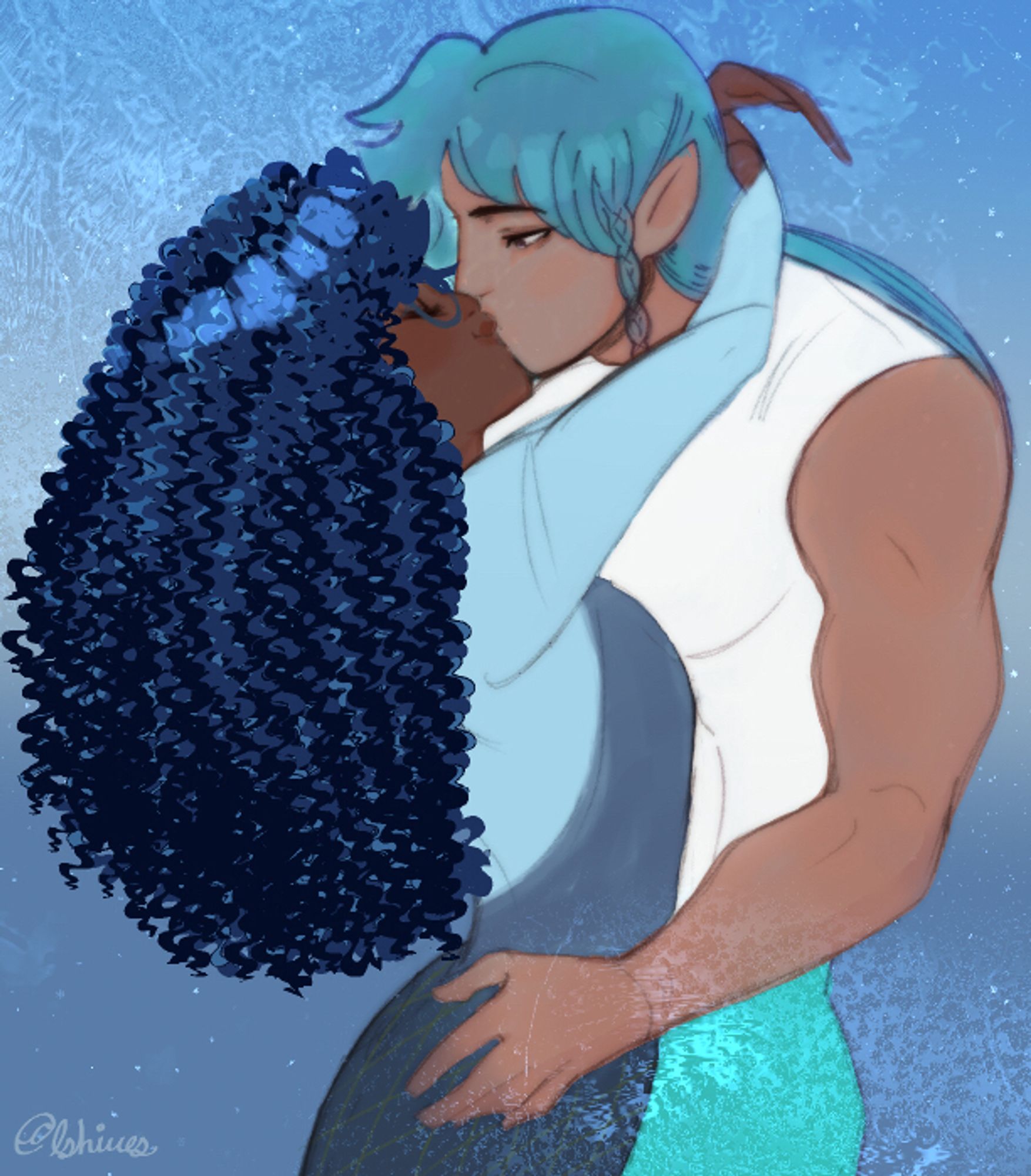 Keyarah and Syuuki kissing