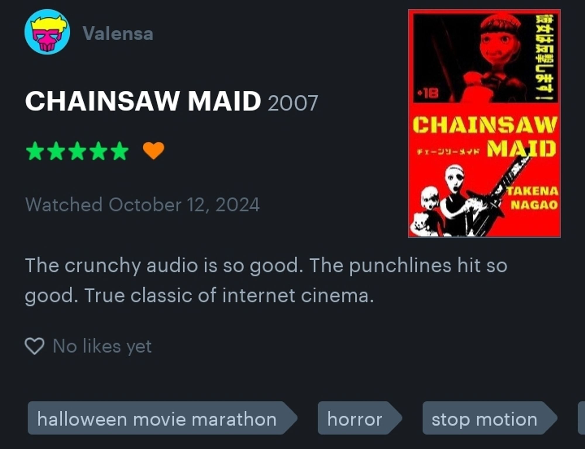 The crunchy audio is so good. The punchlines hit so good. True classic of internet cinema.