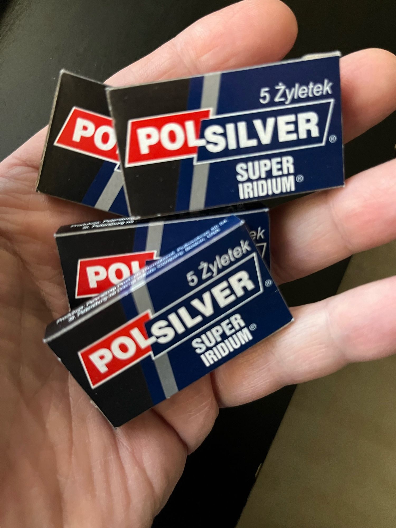 In my freakishly small and getting smaller hand: a couple years’ supply of polsilver super iridium safety razor blades for $20.