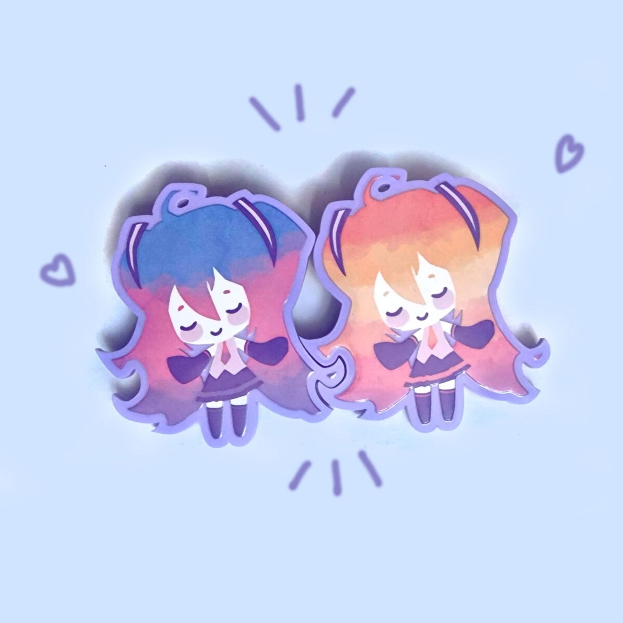 Queer Miku acrylic pastel pins