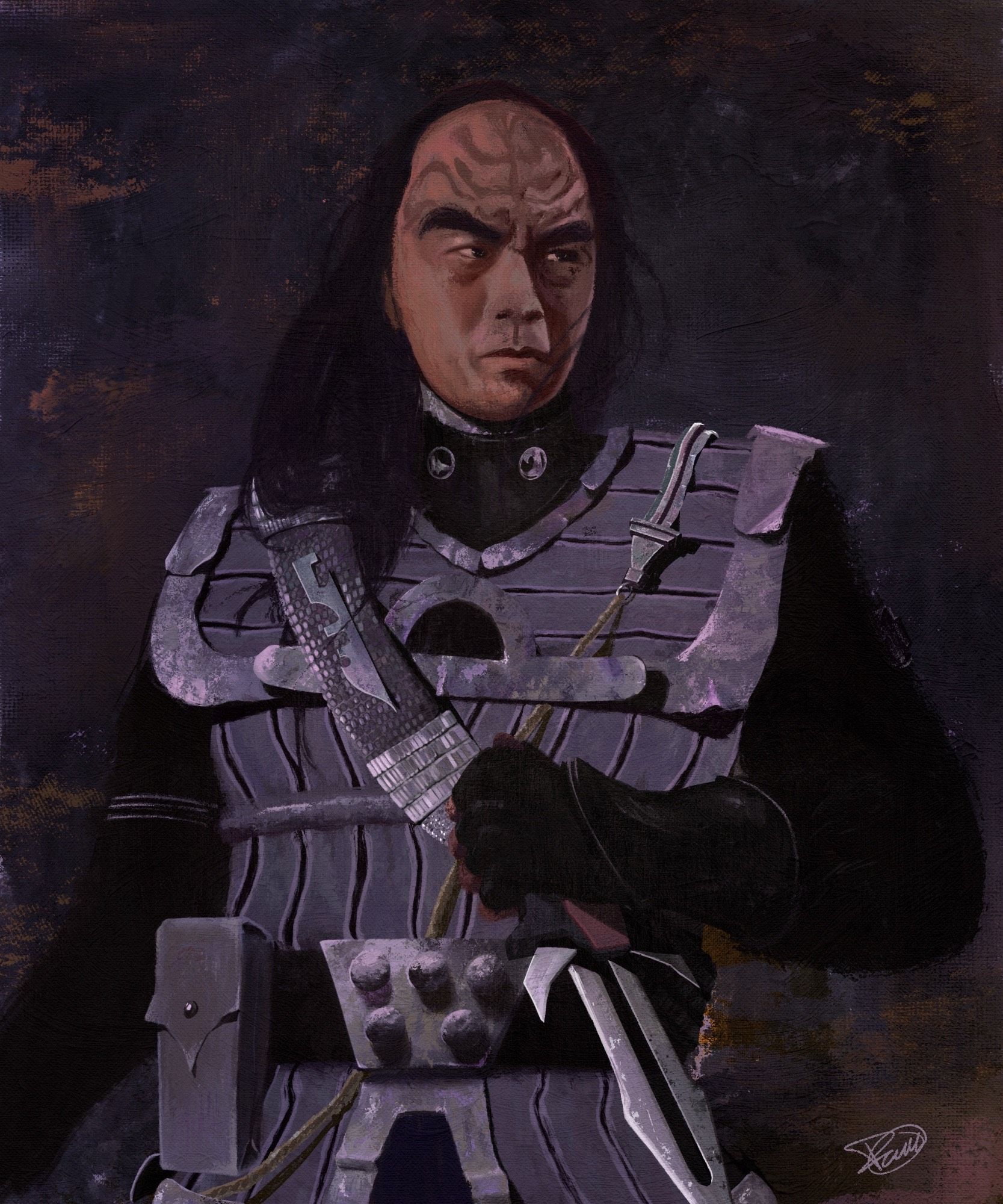 Toshiro Mifune painted as a Klingon warrior