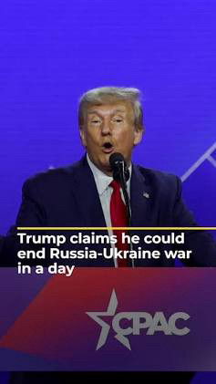 Pic of Trump with caption that he could end the Russian/Ukraine war in one day. 