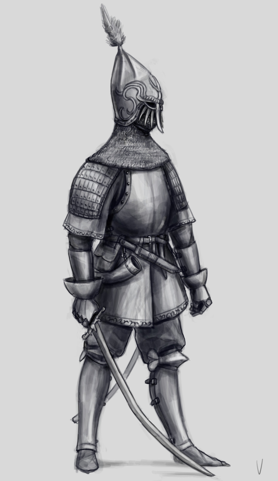 Fantasy soldier. Made with procreate.