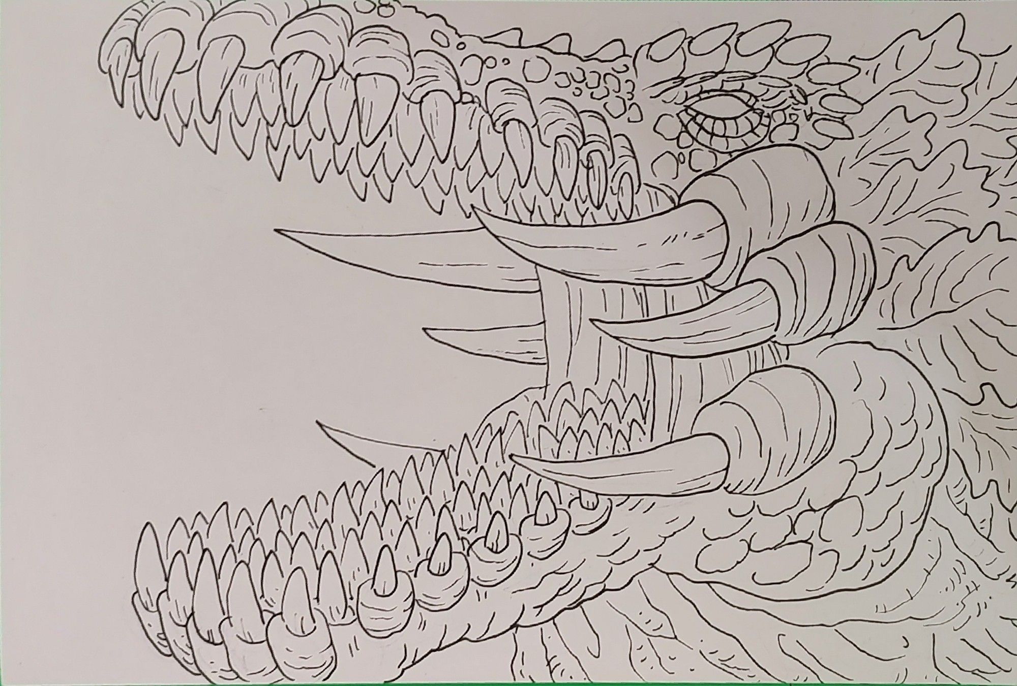 Line art of Biollante.