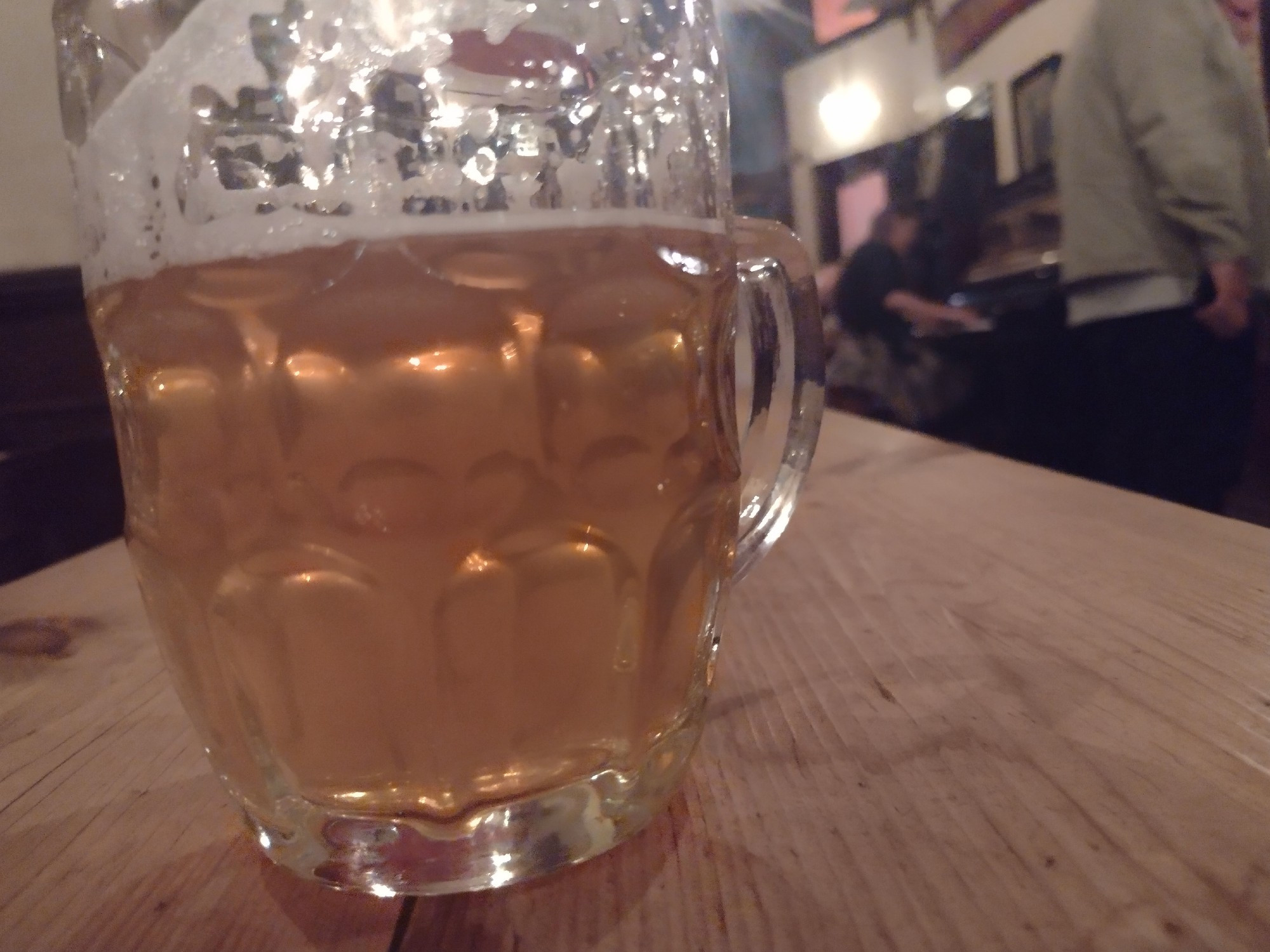 A beer tankard with beer. In the Southampton.