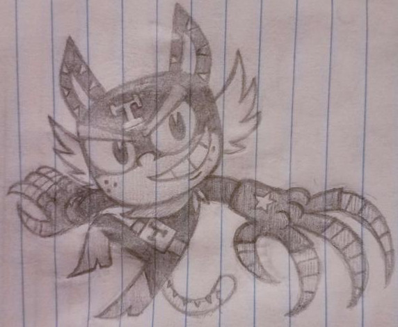 El Tigre, a sketch from last year. It was at the time Nickelodeon All-Star Brawl 2 was announced and there we're leaks/rumors about his inclusion.

Loved El Tigre to where I wanted to draw him at the time.