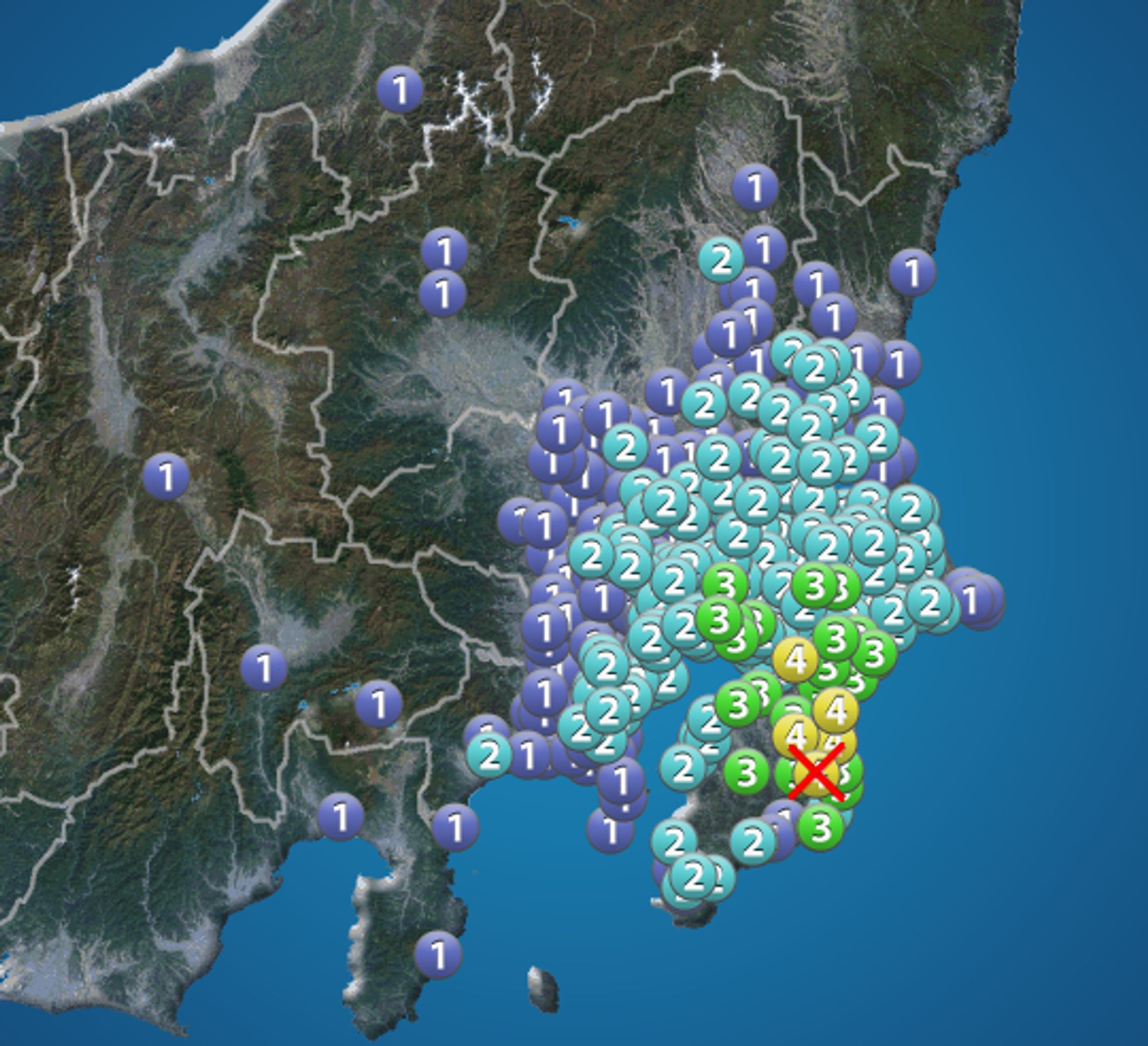 地震分布図