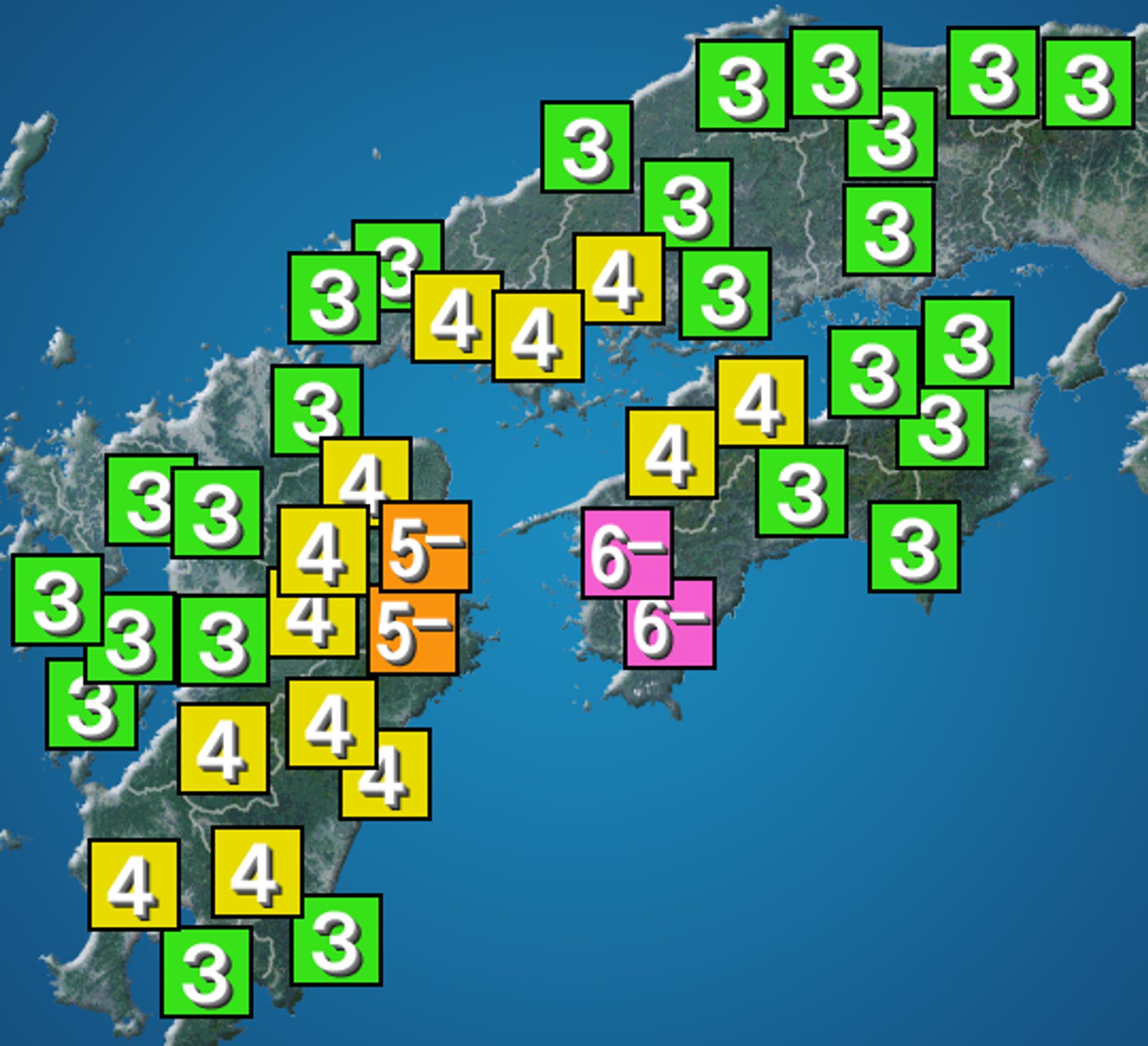 地震分布図