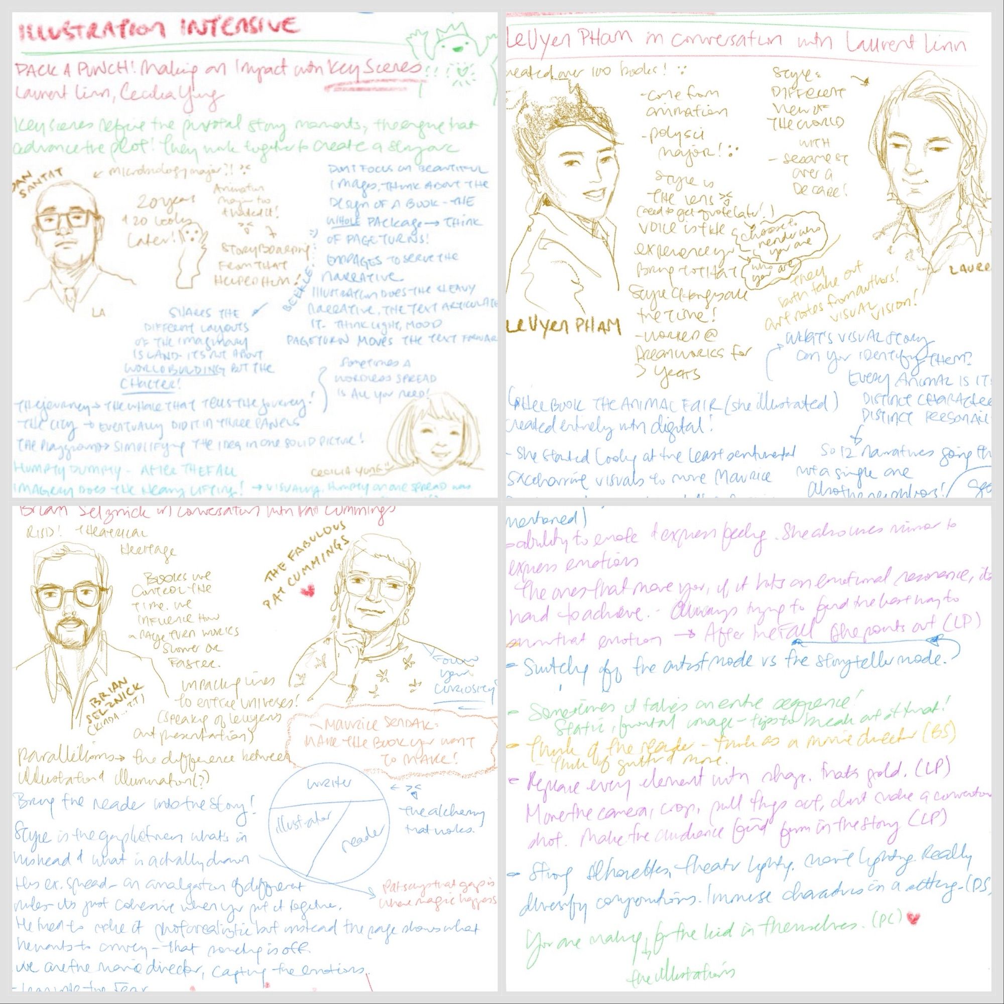 crazy scribble notes from SCBWI summer conference