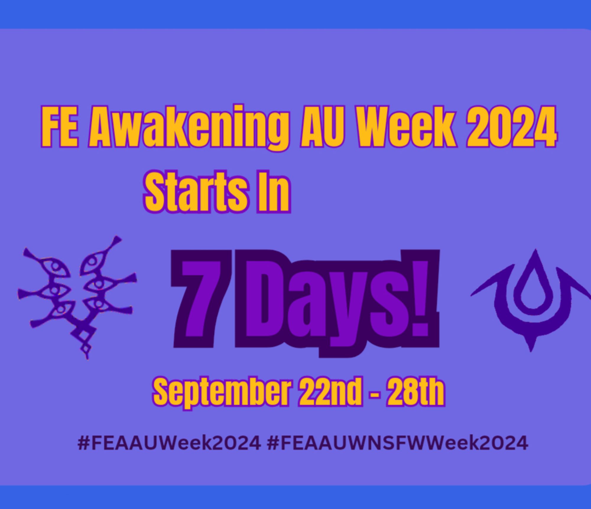 Fire Emblem AU Week Starts in 7 Days!

September 22nd - 28th 

#FEAAUWeek2024 #FEAAUWNSFWWeek2024
@FAfanaccount