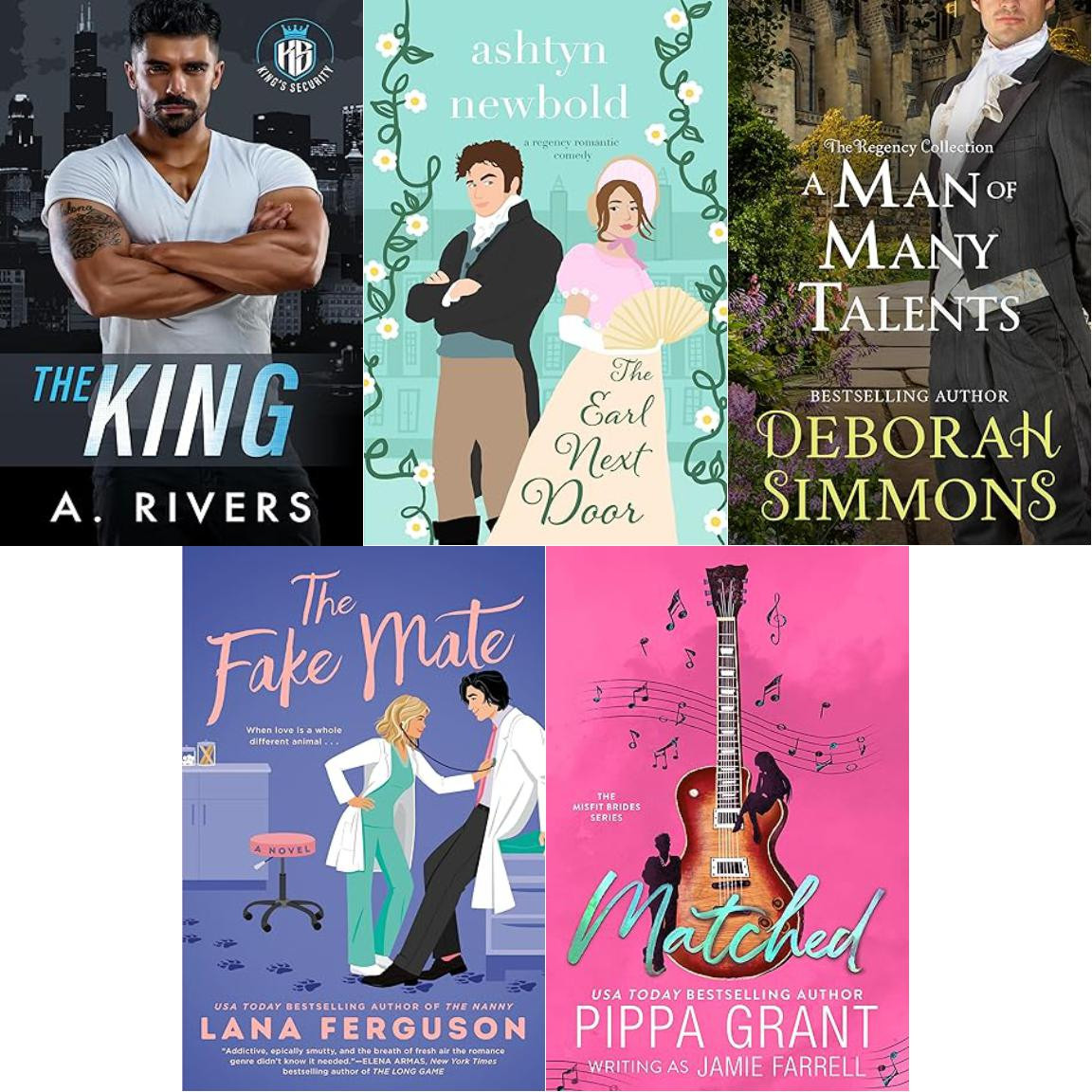 This is the daily book deals graphic, with all 5 of today's covers