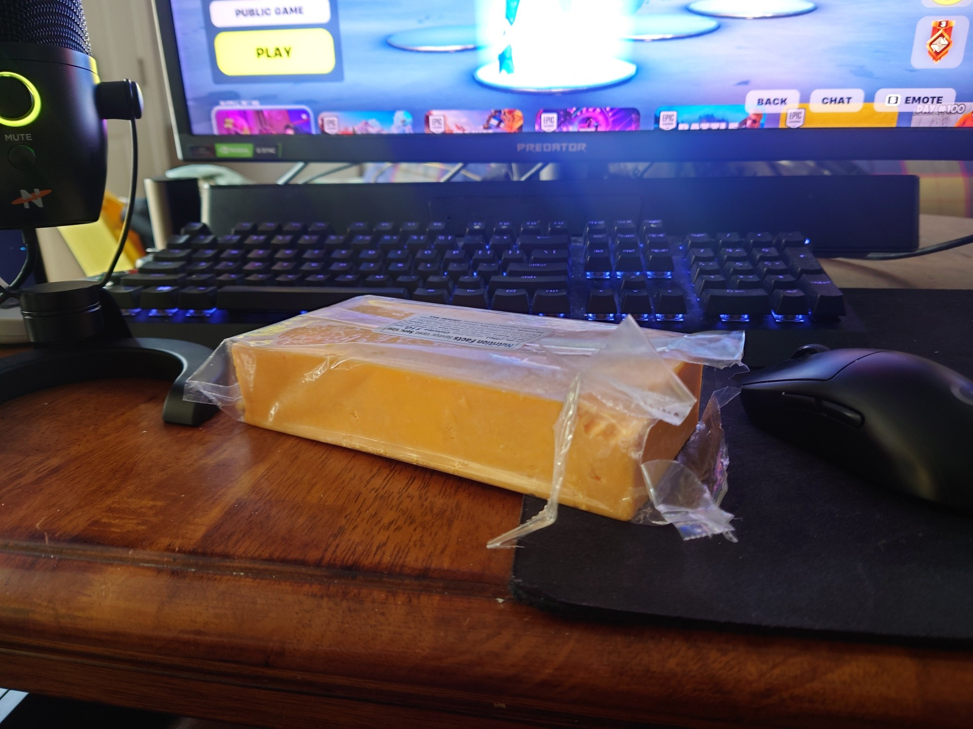 24 Oz. Cheddar Cheese Block (on desk)