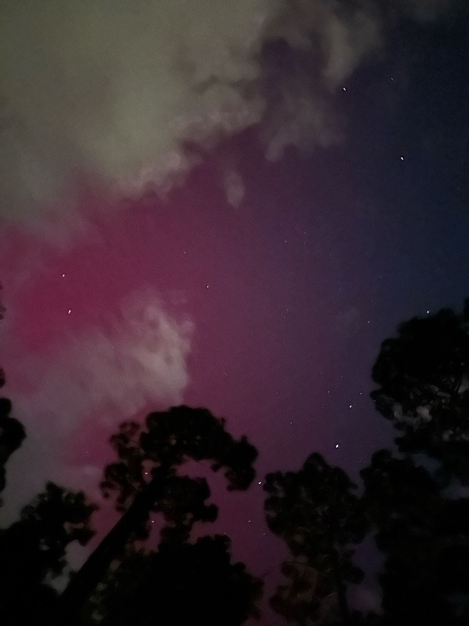 A red hue is seen in the sky