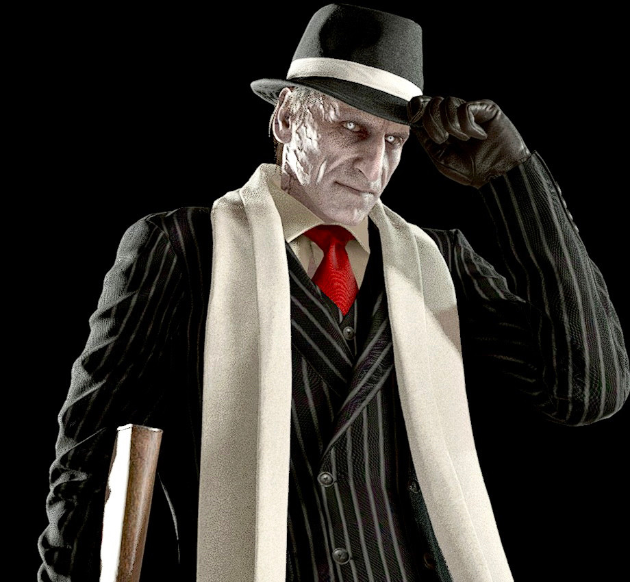 Osmund Saddler (Resident Evil 4 Remake) in Leon’s mafia outfit