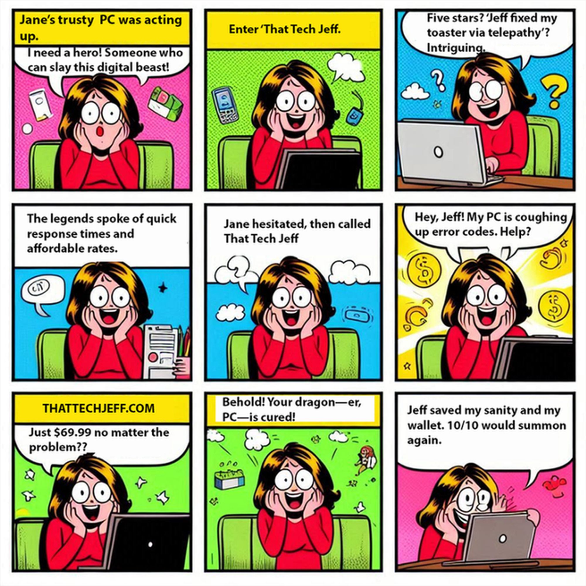 PC  or Mac computer  help? Be like Jane. thattechjeff.com