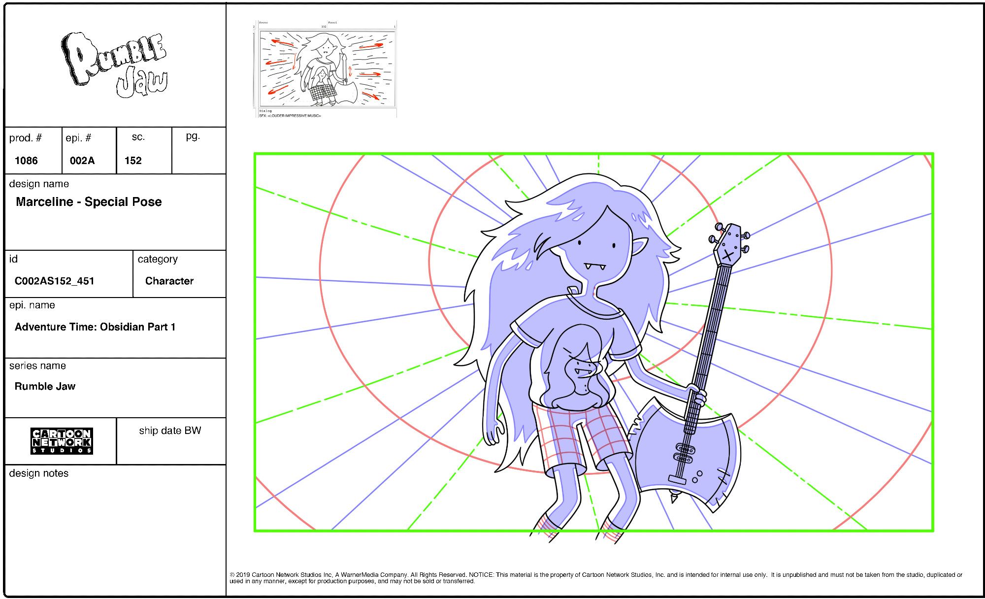 Animation special pose of Marceline the Vampire Queen by artist Becky Dreistadt