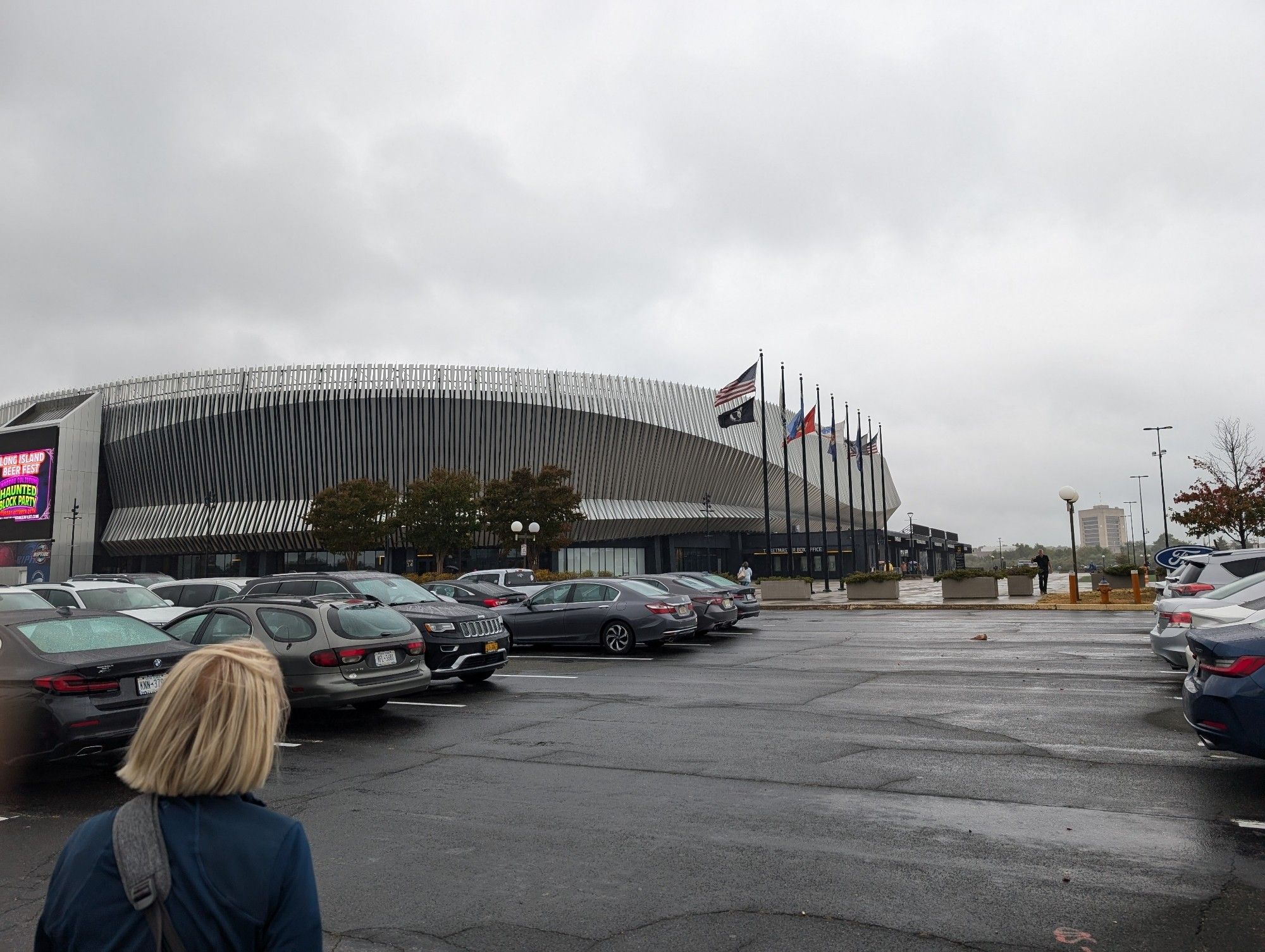 The Nassau Coliseum on a rainy Saturday