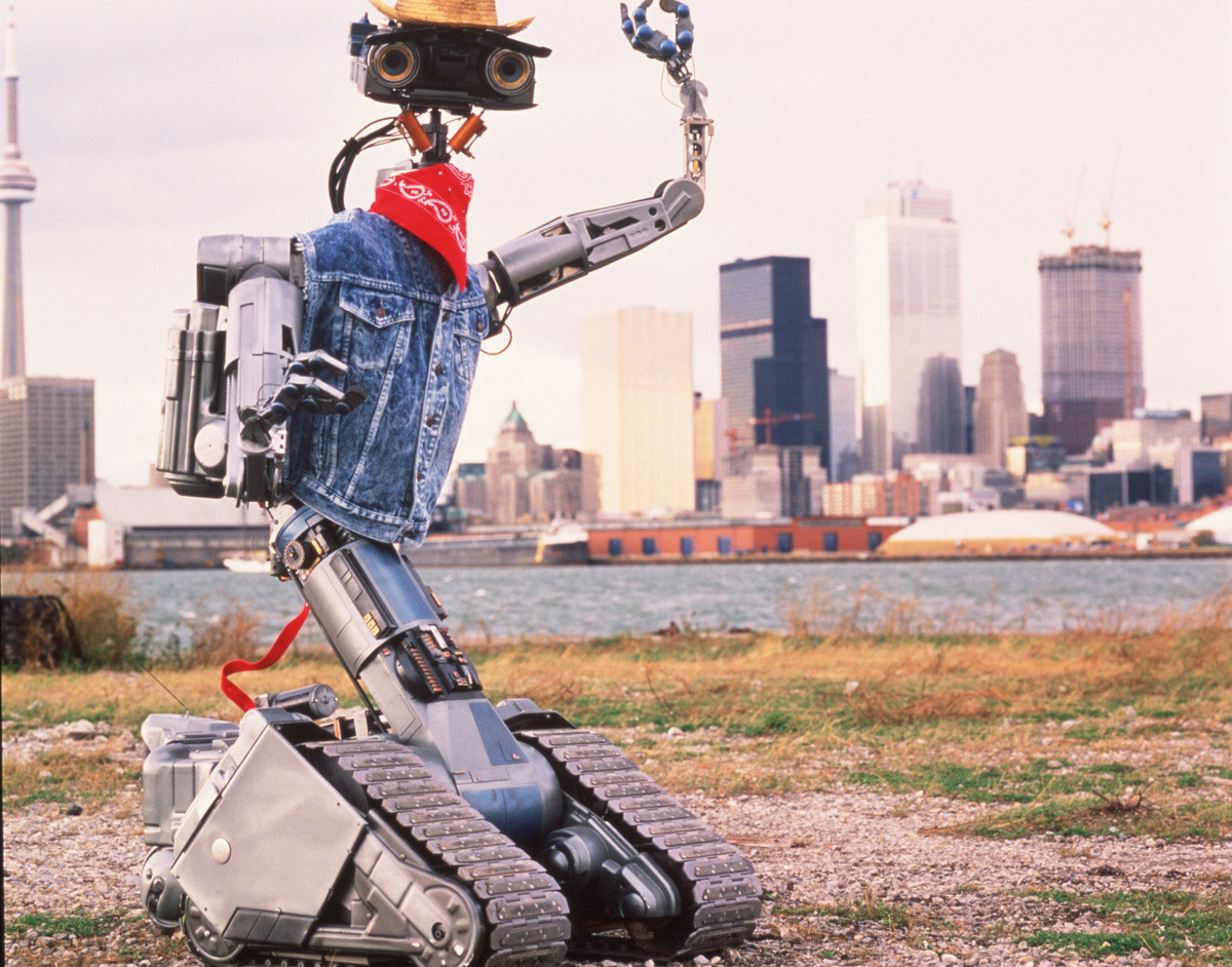 Johnny 5 robot from the 1980's film Short Circuit