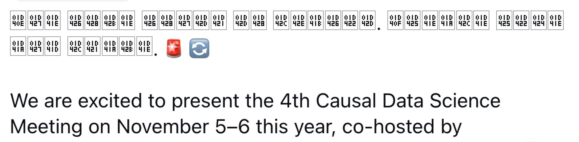 What are these weird little boxes? Are Unicode rendering failures back? We'll going to party like it's 2005...