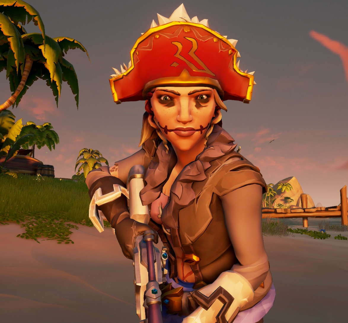 A screenshot of Roisin's pirate wearing the Rare 40th anniversary hat!