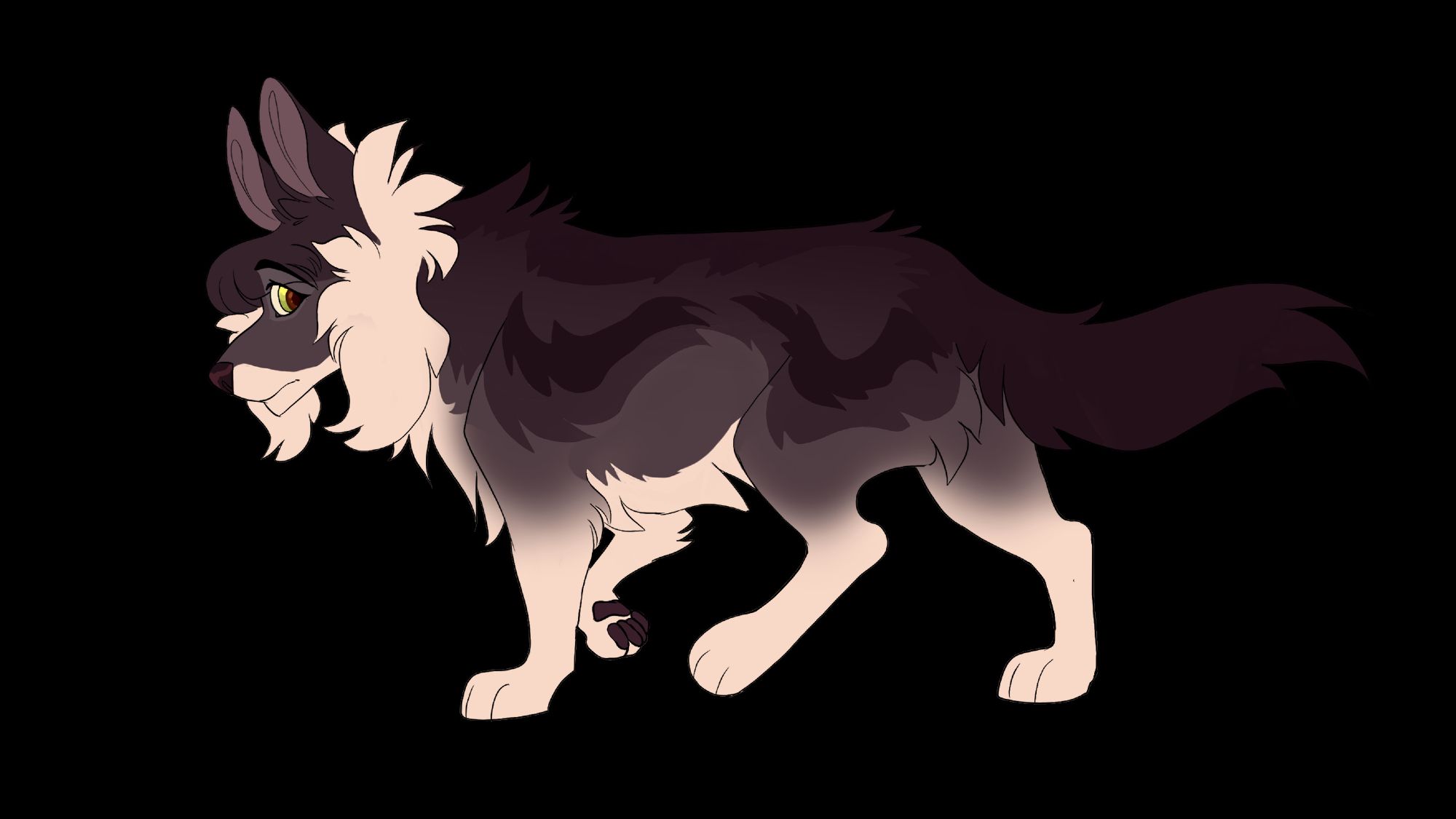 full body ref of a wolf character sypher