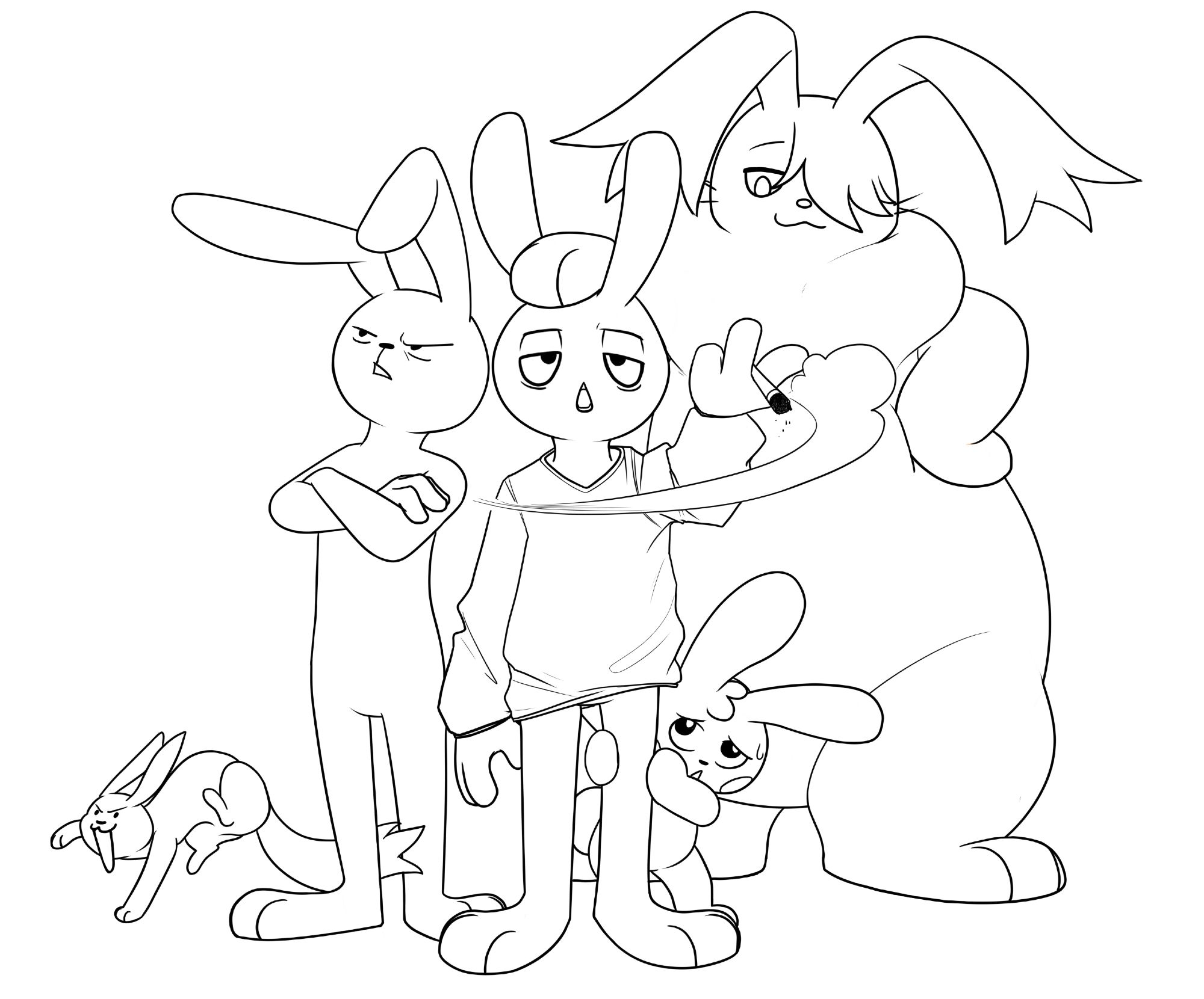 All five brain bunnies in a group!!!