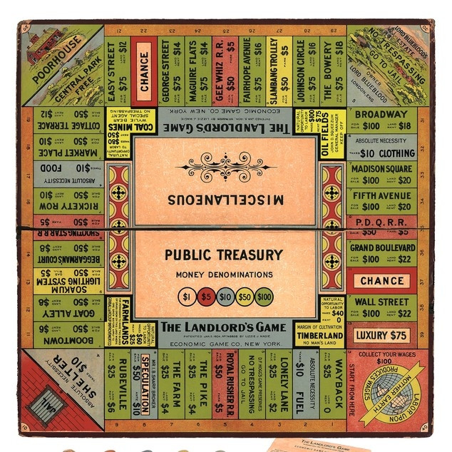 Board game image with text and rectangular shapes in various coloyrs