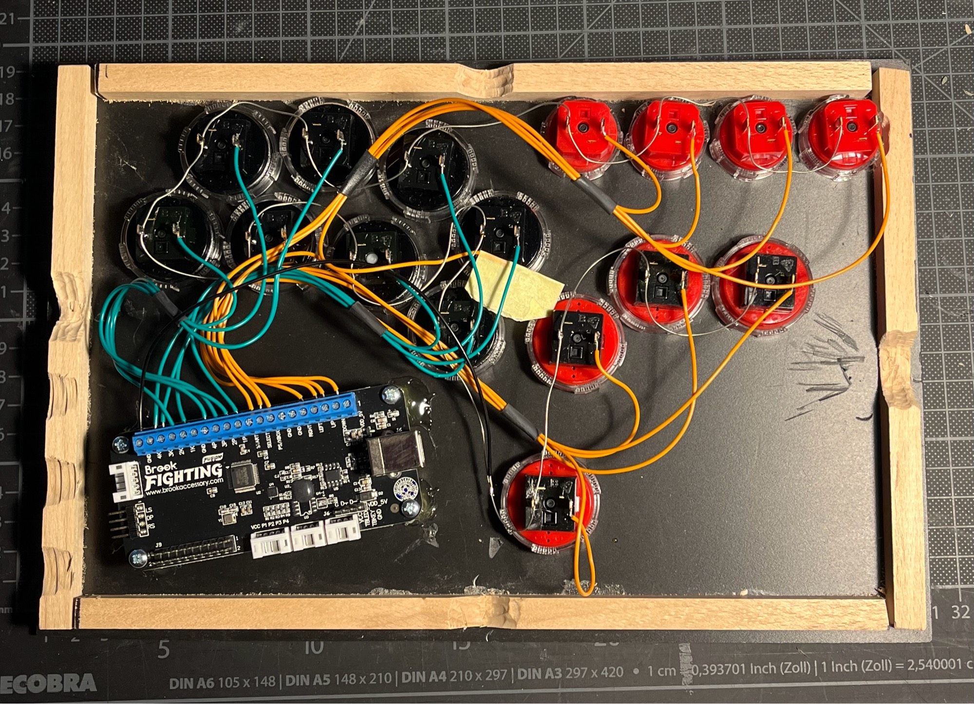 View on the inside revealing the PCB and wiring